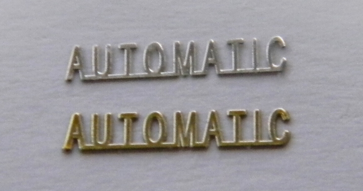 AUTOMATIC dial Micro logo emblem watch Nickel plated Metal Steel 3D Silver NEW