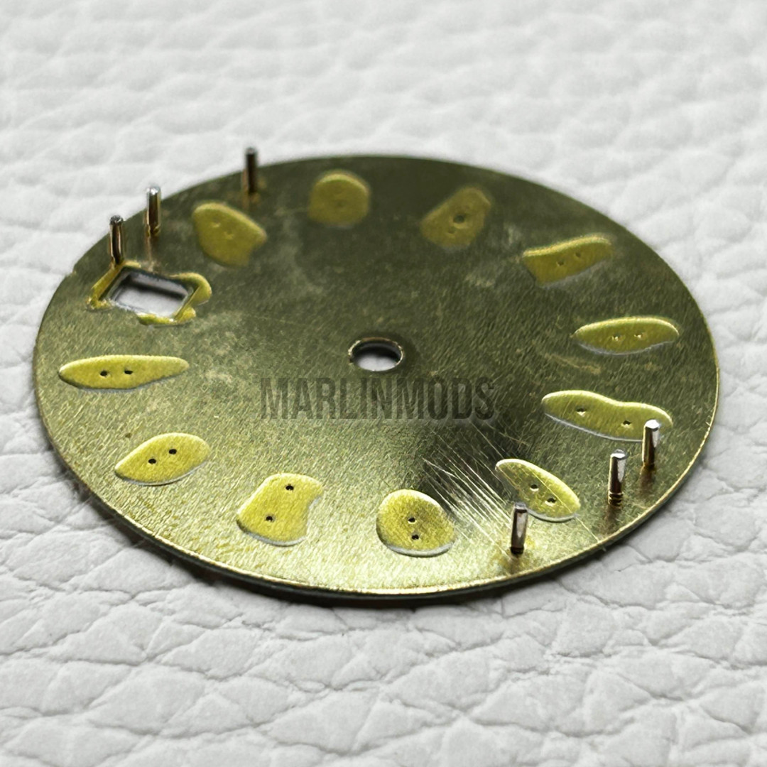 NH35A NH36 29mm Black MoP Dial Indices Mod Watch Part Date Green Luminous