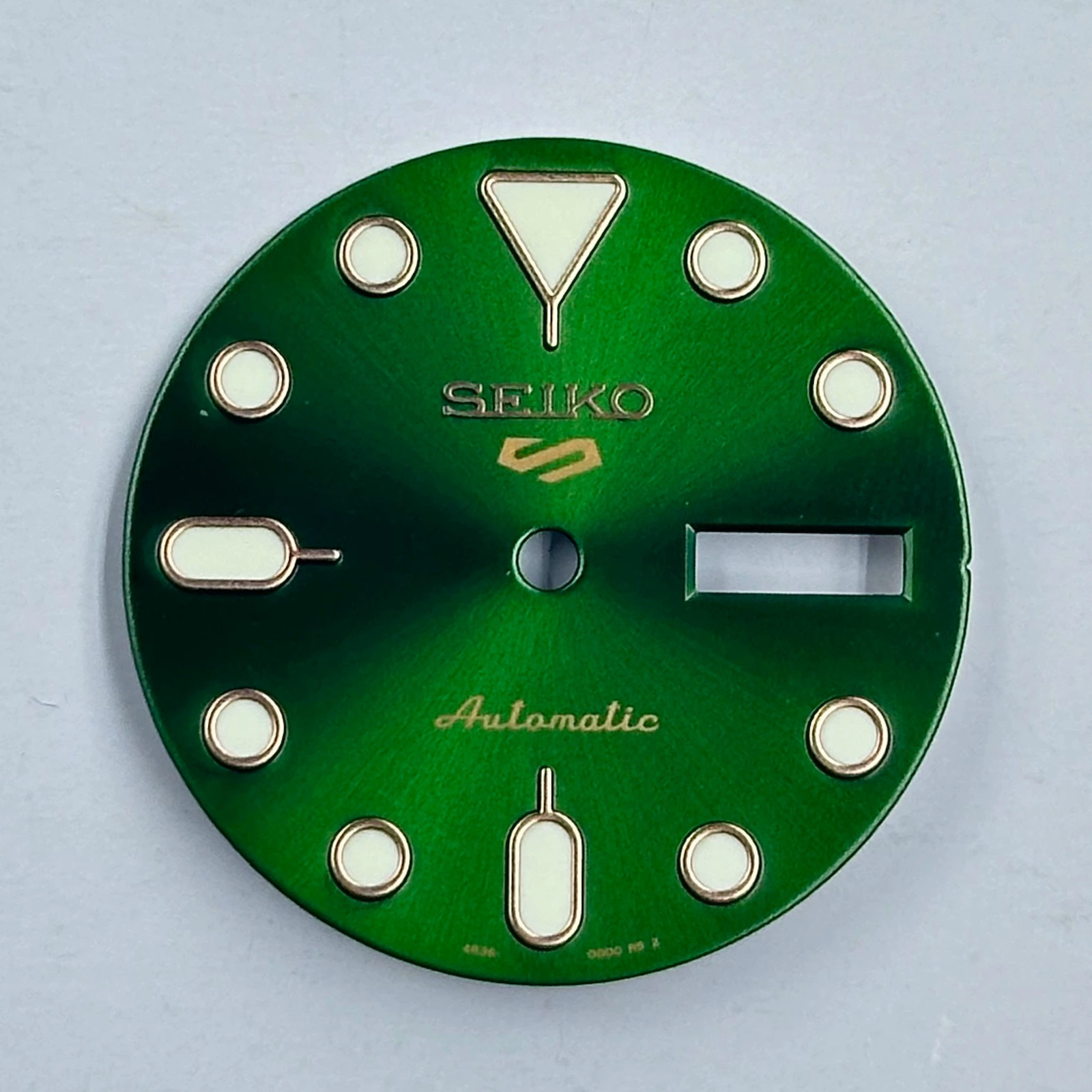 28.6mm Black Green Luminous Watch Dial Double calendar Fit NH35 NH36 Movement