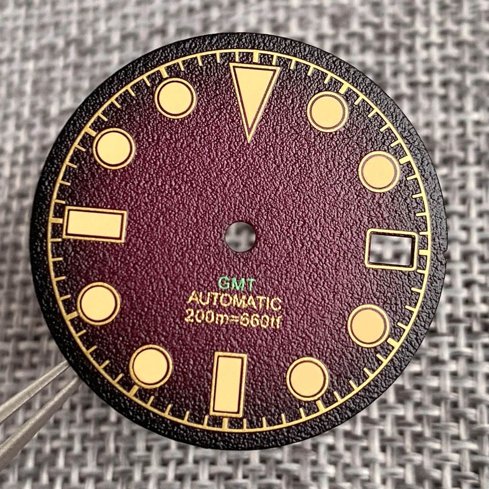 29mm Green Noctilucent GMT sterile Watch Dial fit NH34 NH34A Movement Watch Part