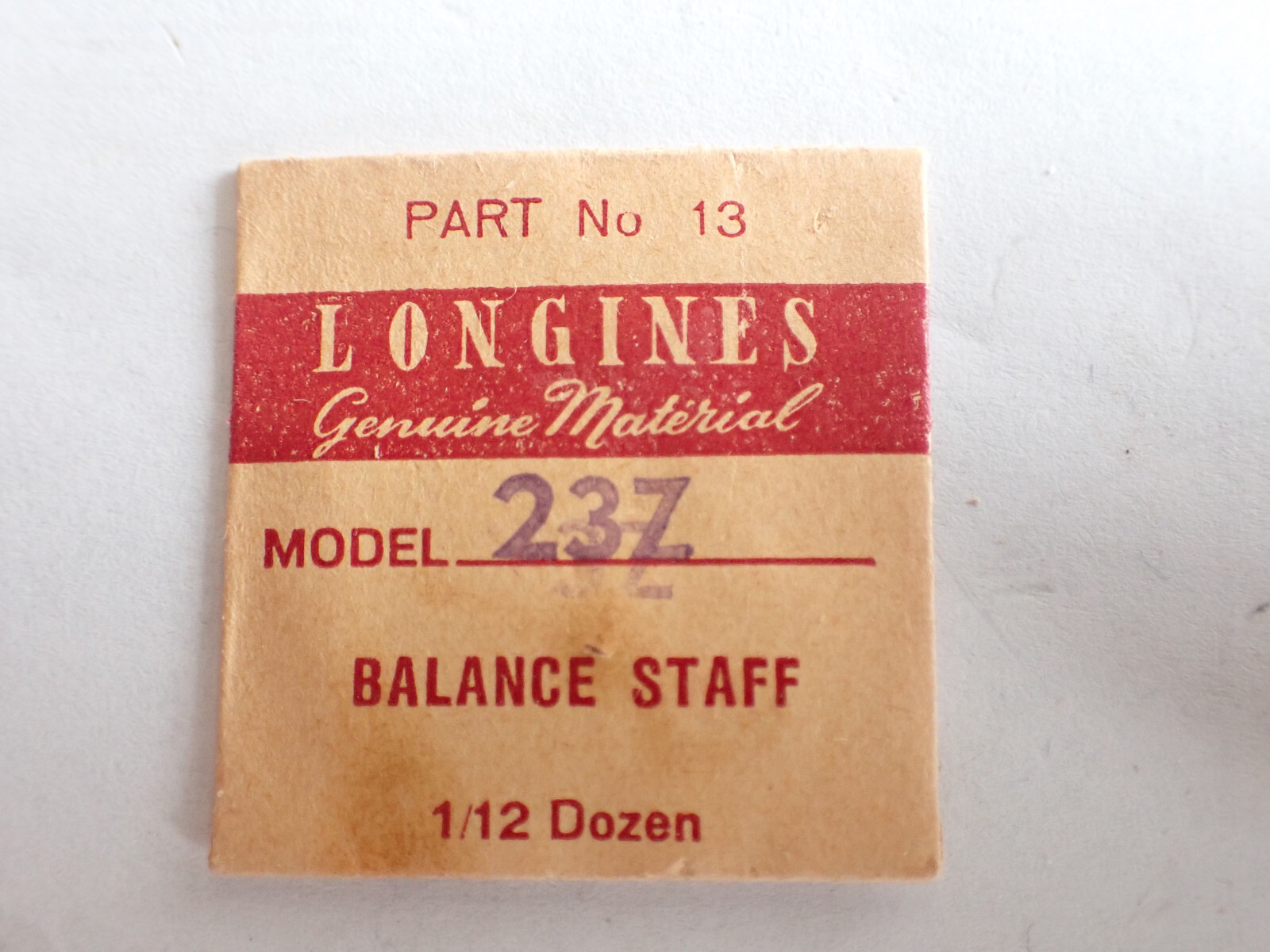 ONE LONGINES BALANCE STAFF PART No. 13 MODEL 23 Z