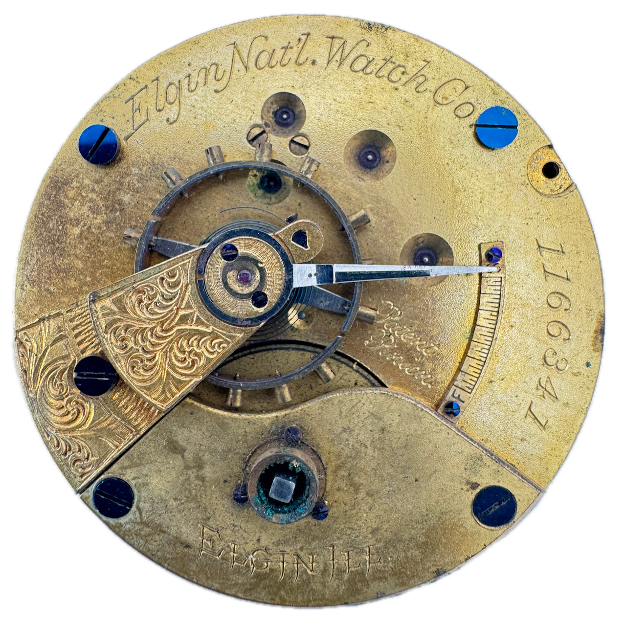 Antique 18s 1883 Elgin 11 Jewel Key Wind Pocket Watch Movement 13 USA Roman Dial