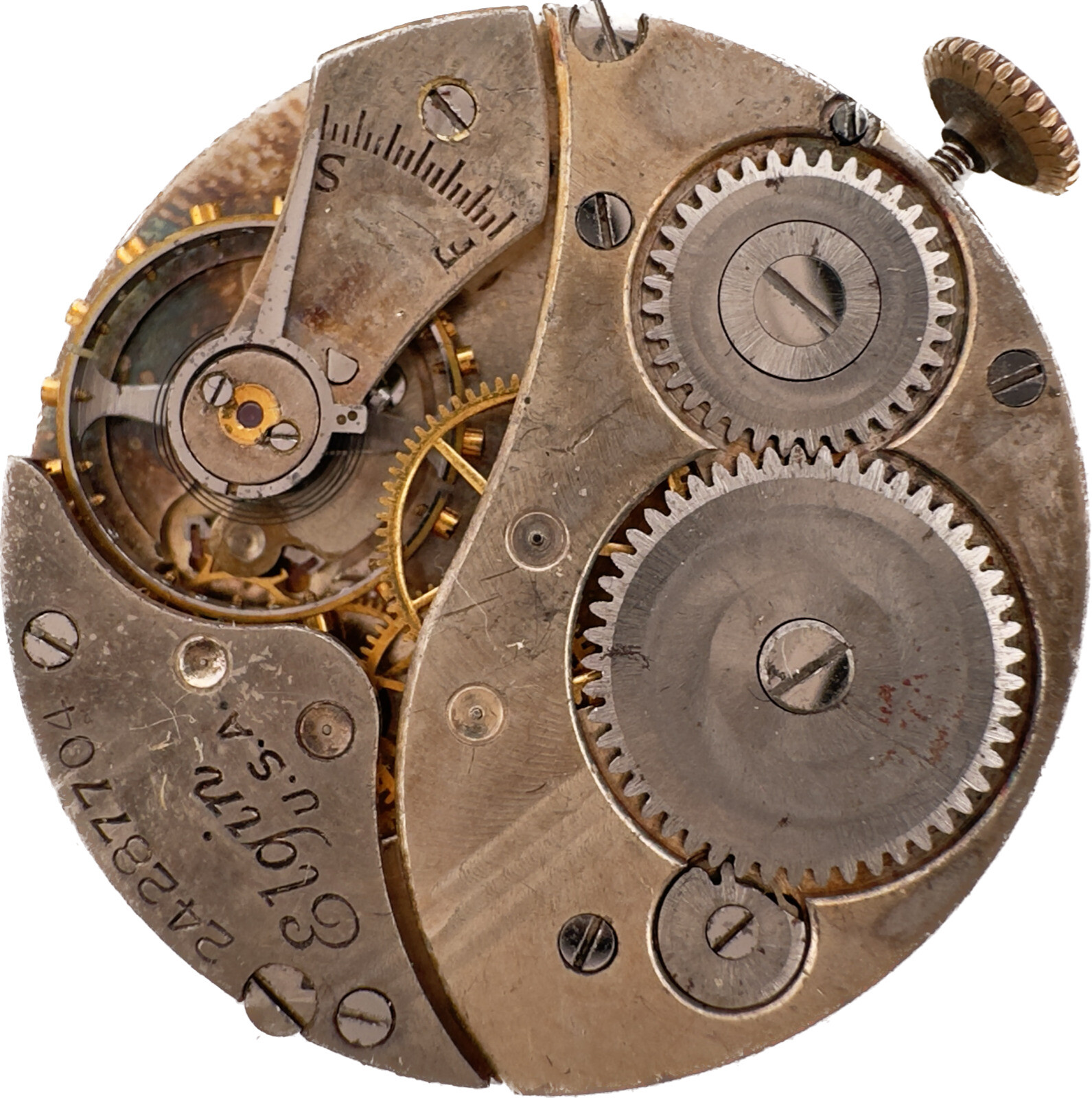 Antique 6/0 Size Elgin Mechanical Pocket Watch Movement Grade 431 for Repair