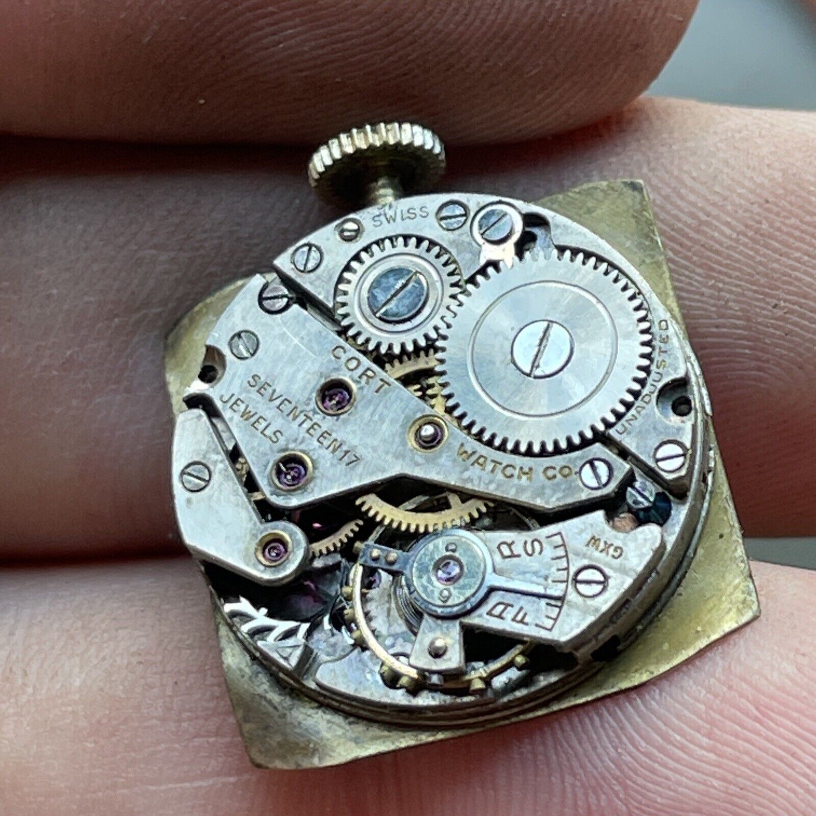 Vintage Cort Watch Co. Swiss Seventeen Jewel Face And Movement