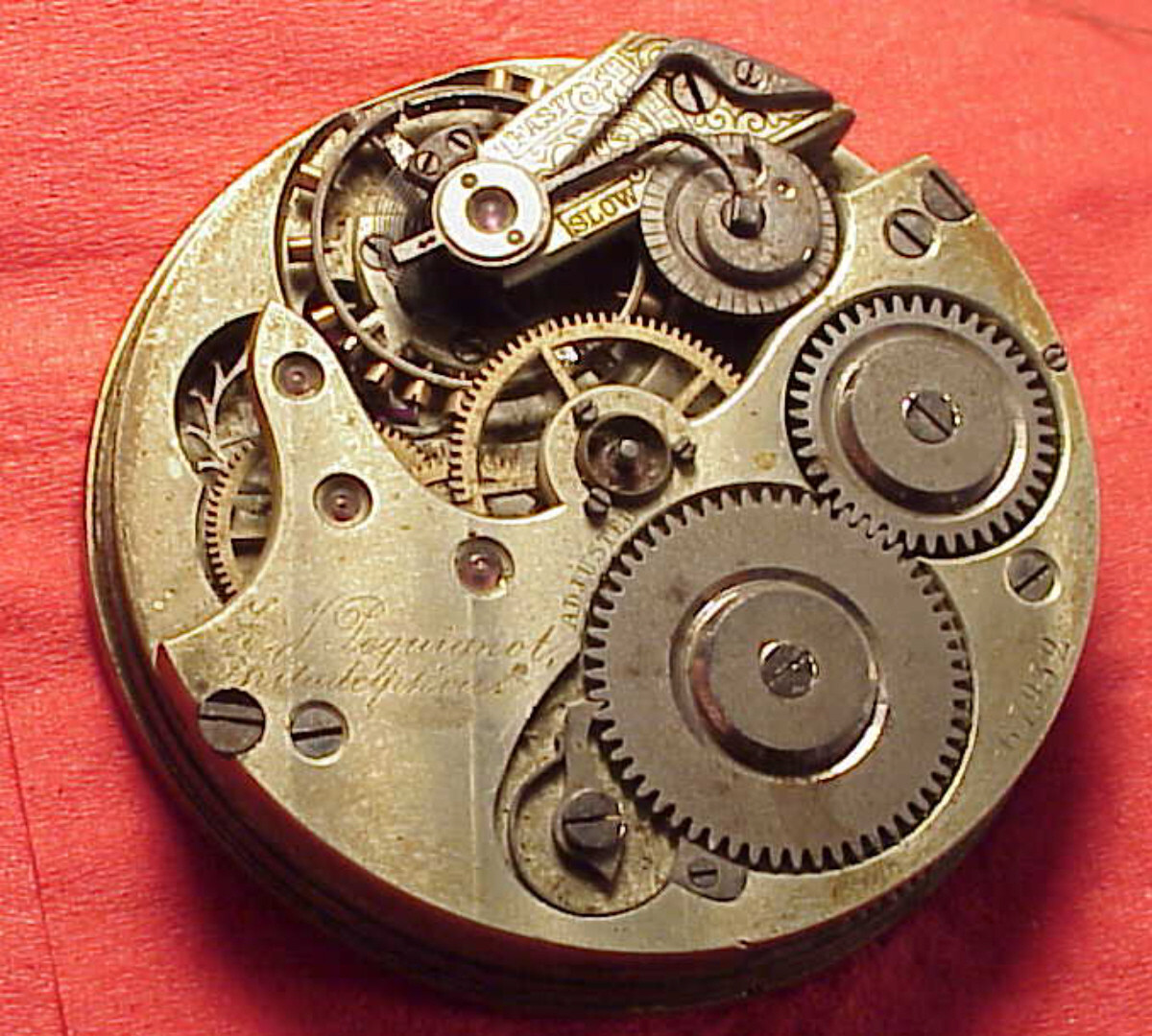 Vintage 43MM 16s OPEN FACE AGASSIZ STEM SET 16J POCKET WATCH MOVEMENT STAFF BRK