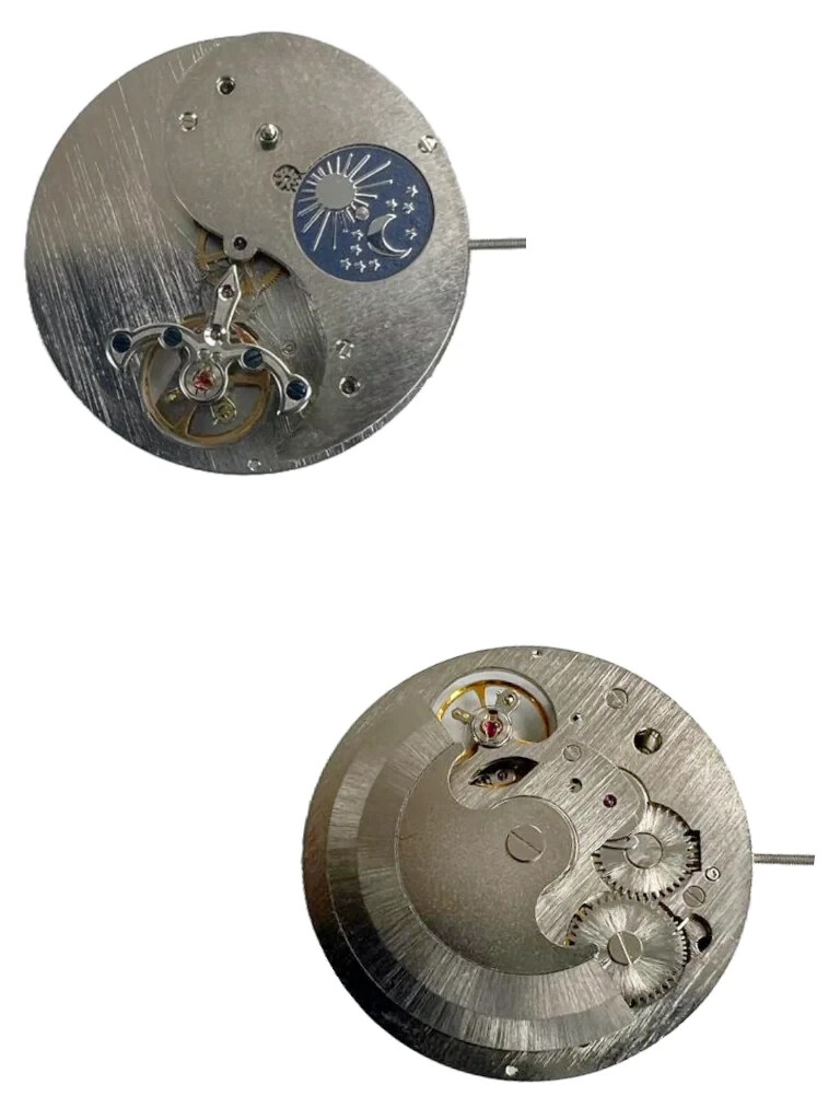 Chinese Automatic Watch Movement F3211, Flywheel at 6:00 Sun & Moon