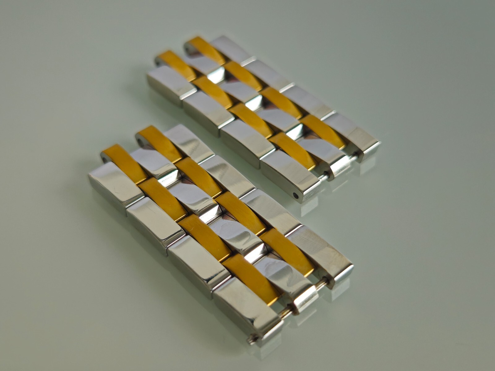 New, Two Tone, gold, TISSOT 19 mm 4 extra links set, Prc200, Prs200, Etc.
