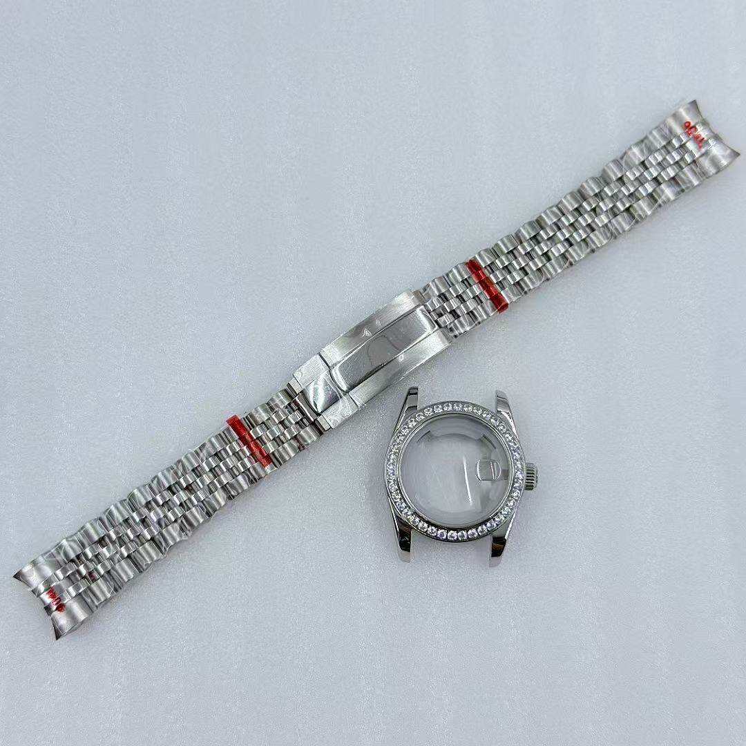 31mm Female Stainless Watch Case +Strap Sapphire for Nh05 Movement 24.5mm Dial
