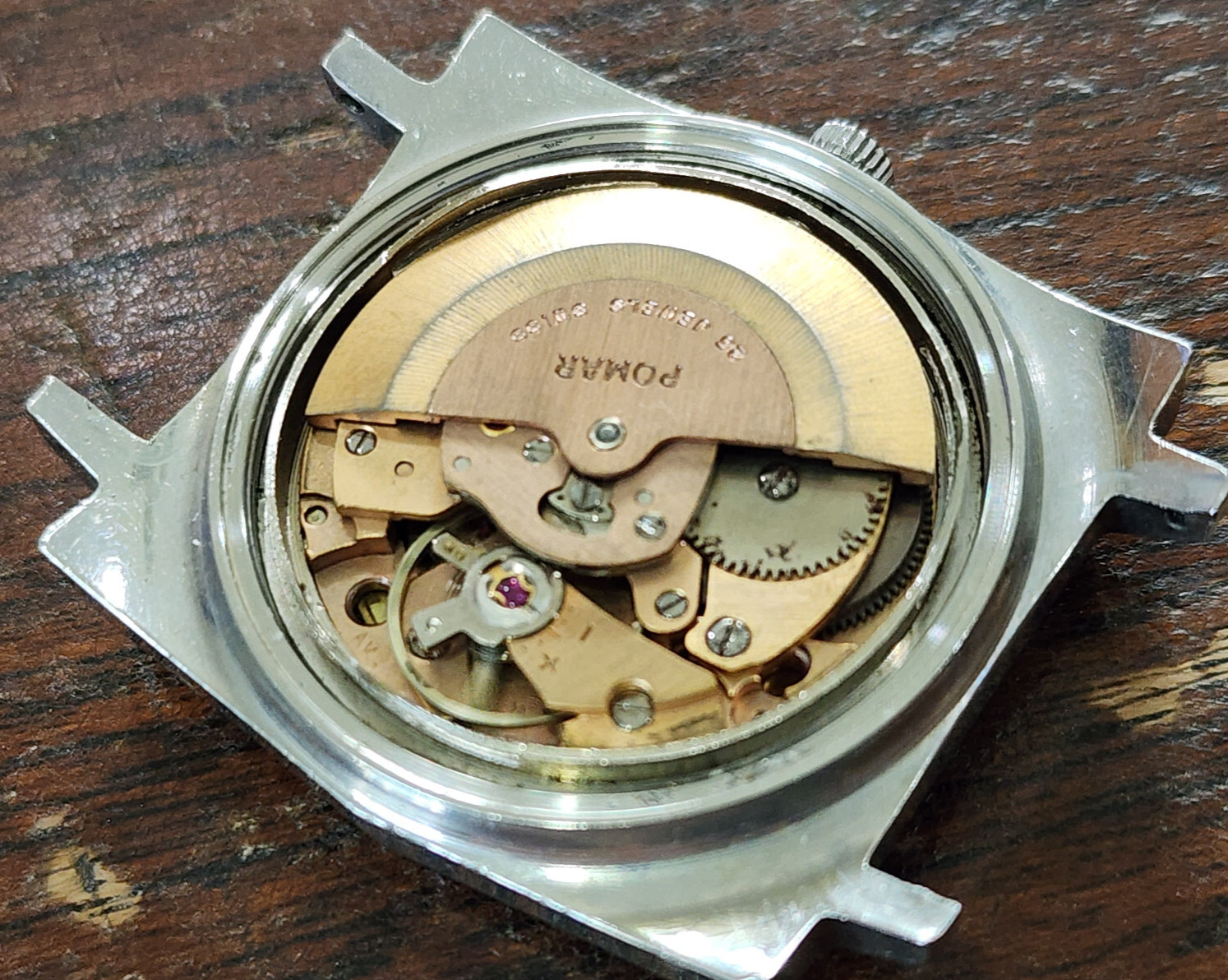 Vintage Pomar Automatic Men’s Wristwatch Movement AS 1913 for fix or parts .