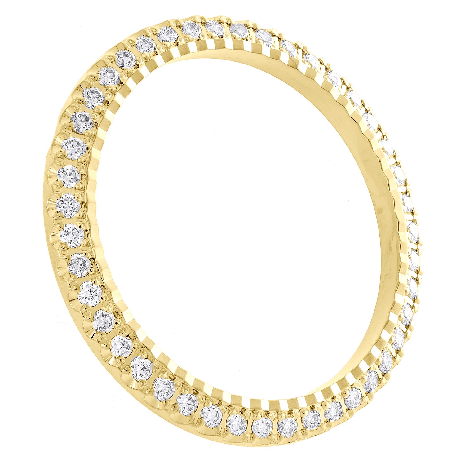 Custom U-Cut Fluted Diamond Bezel For Rolex DateJust 36 Fits 36mm Watch 1.50 CT.