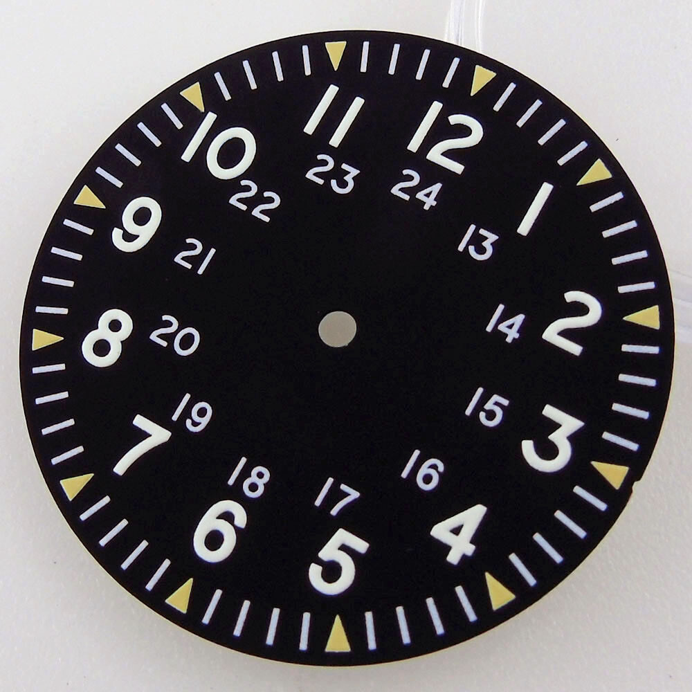 33.5mm Black Red Blue Dial Luminous Mark Fit Vintage Pilot NH35 NH36 Movement