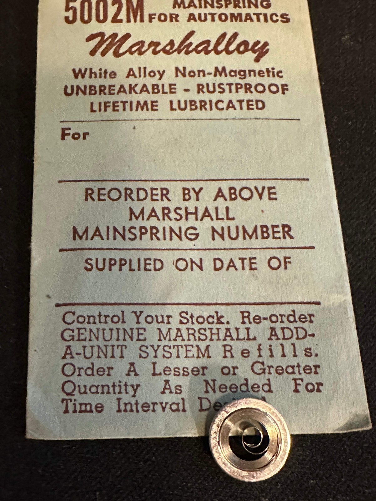 Marco Marshalloy Mainspring 5002M for AS 1320, 1323, 1364, 1365, 1411, 1412 – Al
