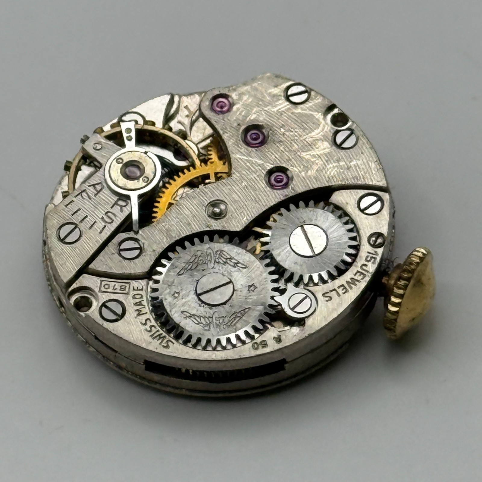 Rotary 810 Watch Movement 15 Jewels Swiss Manual Wind Parts Repair 19.3mm