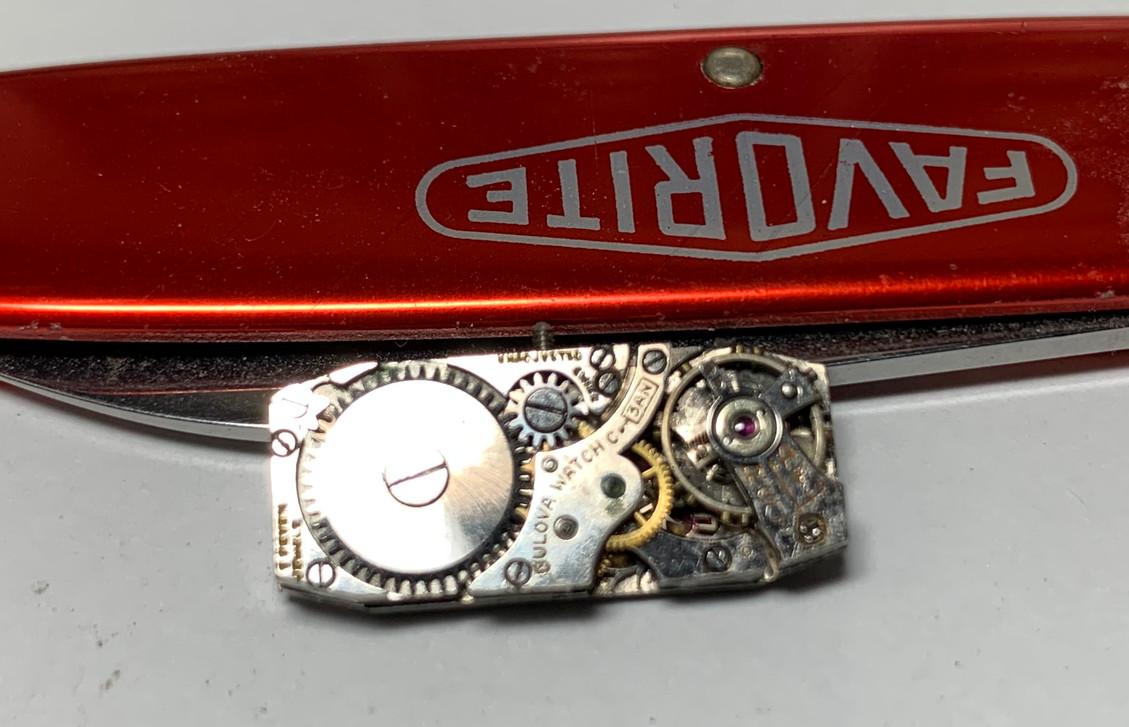 1934 Bulova Ladies Swiss Caliber 3AN 7J Baguette Shape Movement Dial Hand- Parts