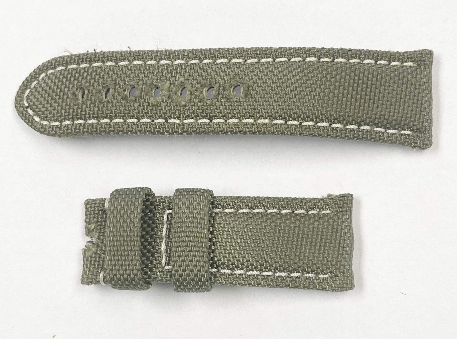 Authentic Officine Panerai 25mm x 23mm Green Nylon & Leather Watch Band
