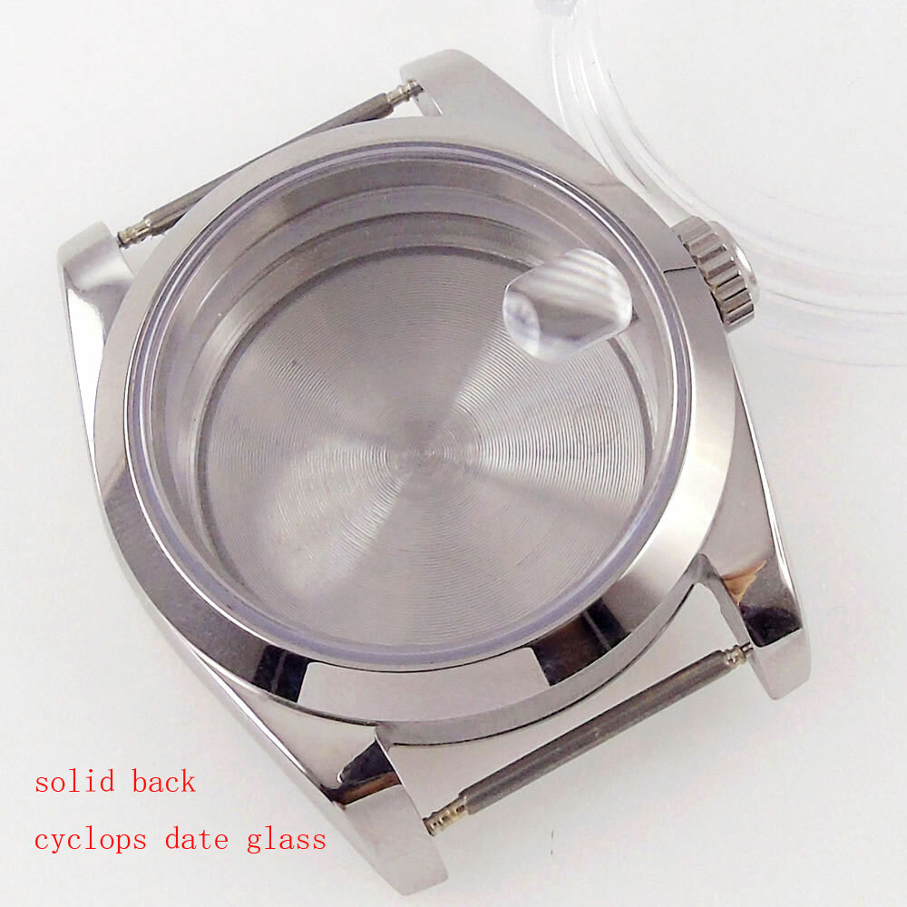 Bliger 36mm/39mm Silver watch case sapphire glass for NH35 NH36 MIYOTA 8215 821A