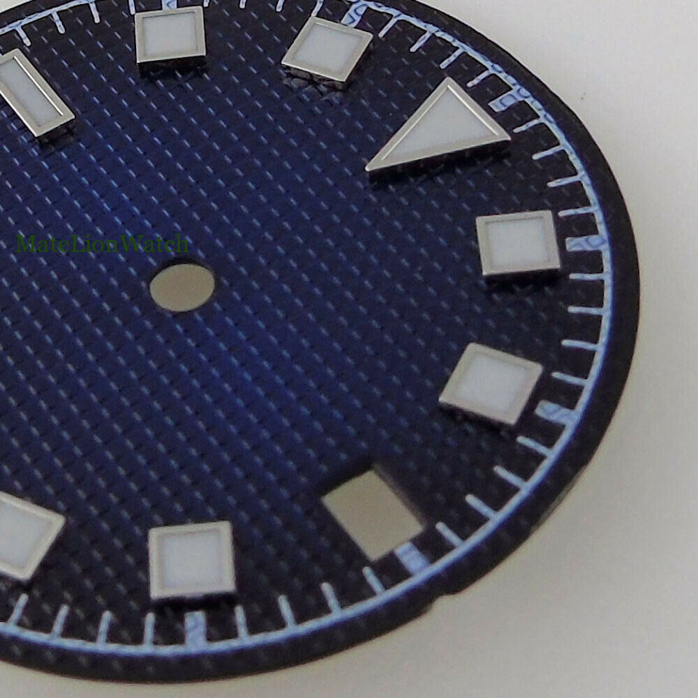 29mm Sterile Watch Dial Blue Faces Fit For NH35 NH35A Luminous Date Window