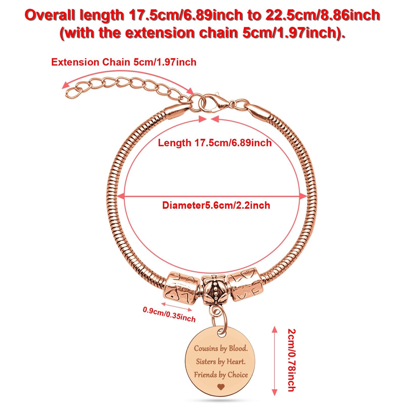 DlaeKua Cousin Gift Bracelet Stainless Steel Christmas Gift for Cousin Birthd…
