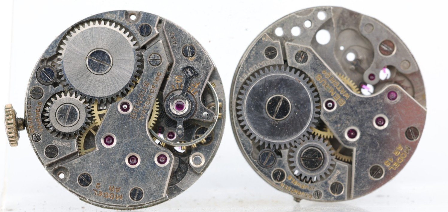 FHF 175 BENRUS MODEL AR15, AR2, WRIST WATCH MOVEMENT PARTS (KW)