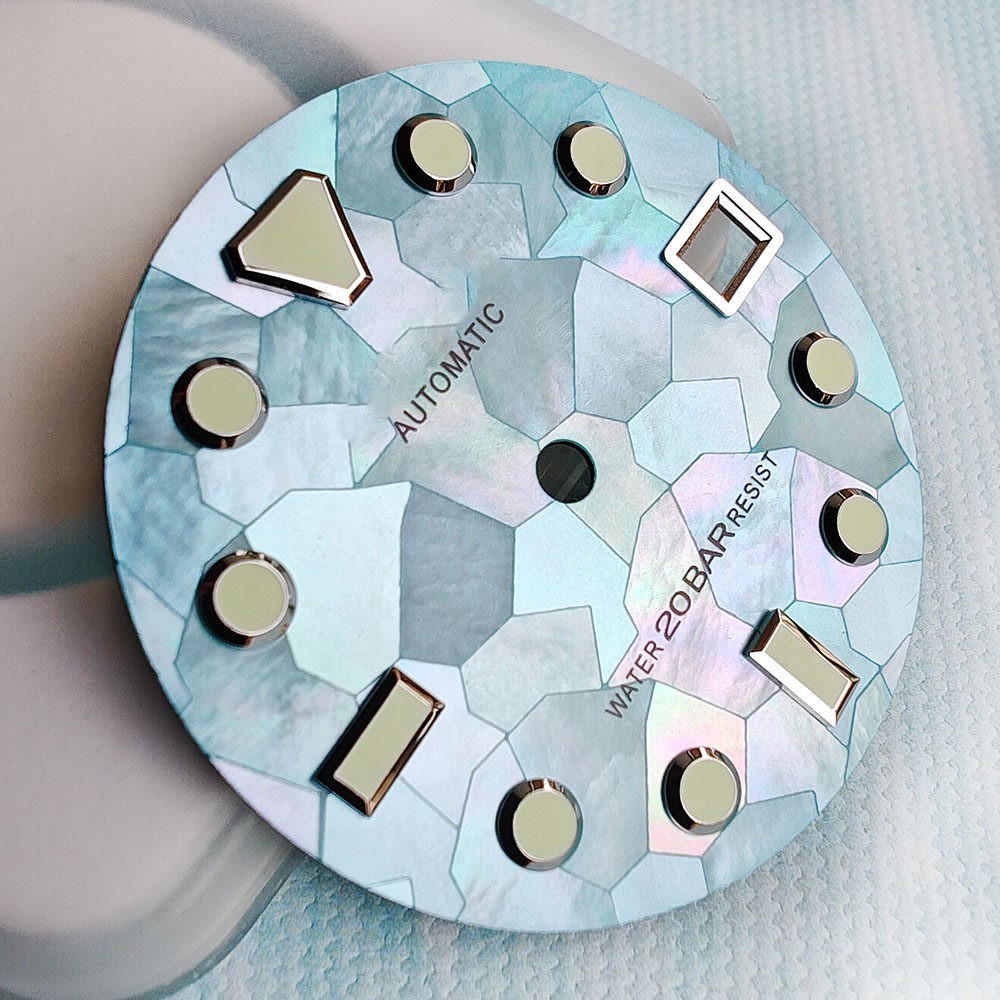 High Quality MOP Natural Black Mother Of Pearl Watch Dial 28.5mm for NH35 36 4R
