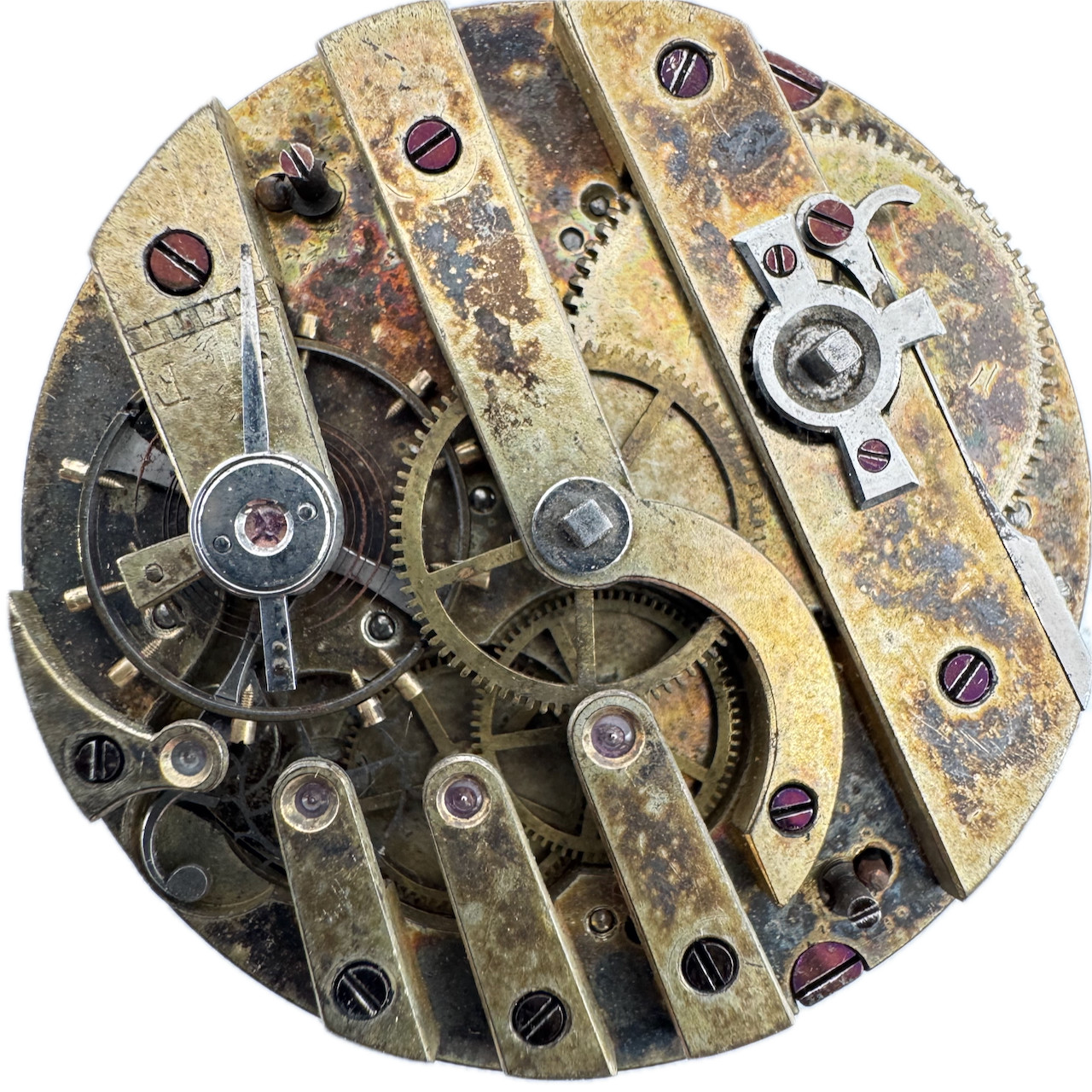 Antique 38.5mm Unbranded Key Wind Cylinder Escapement Pocket Watch Movement