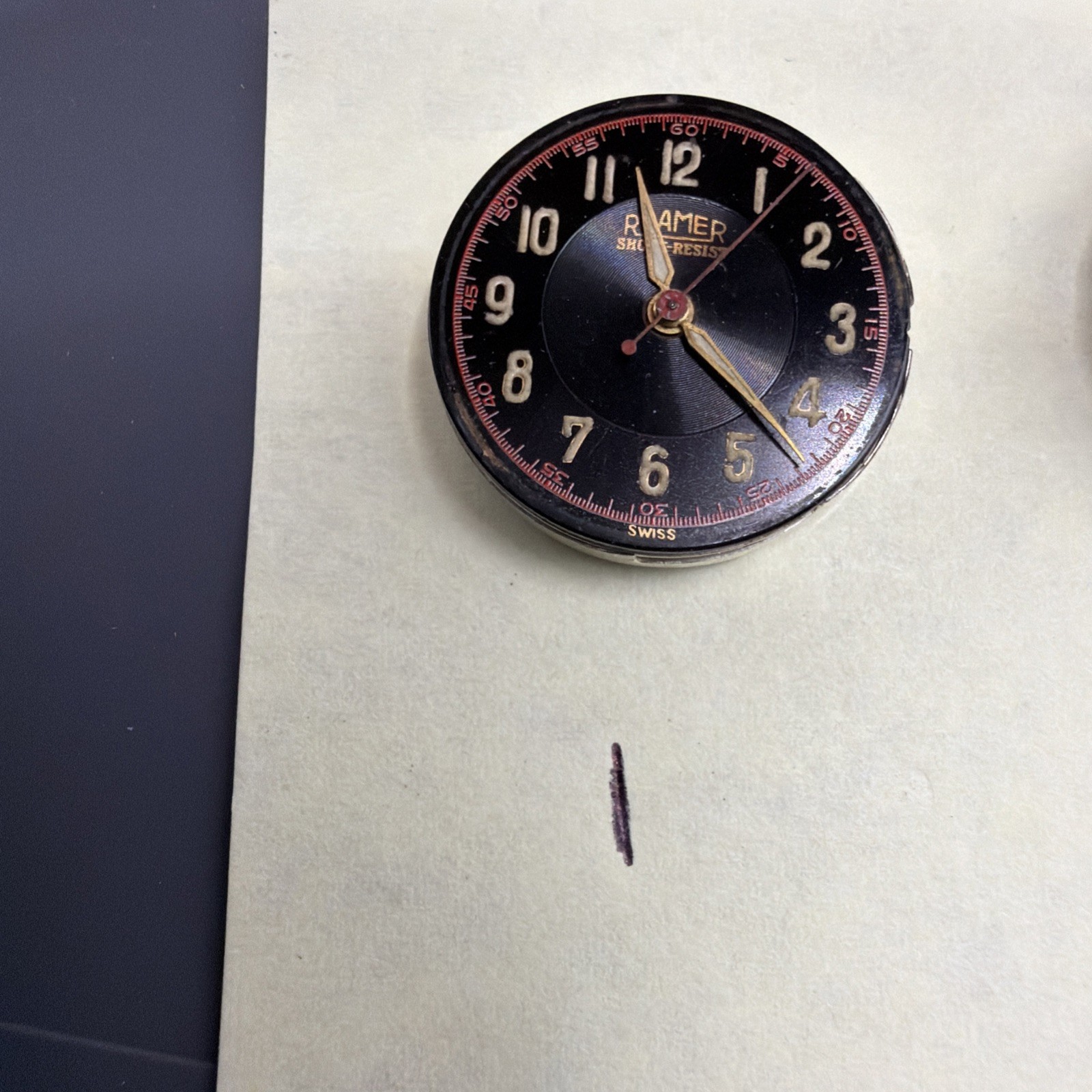 Vintage Roamer MST 352 364 Mechanical Watch Movement Runs With Dial And Hands