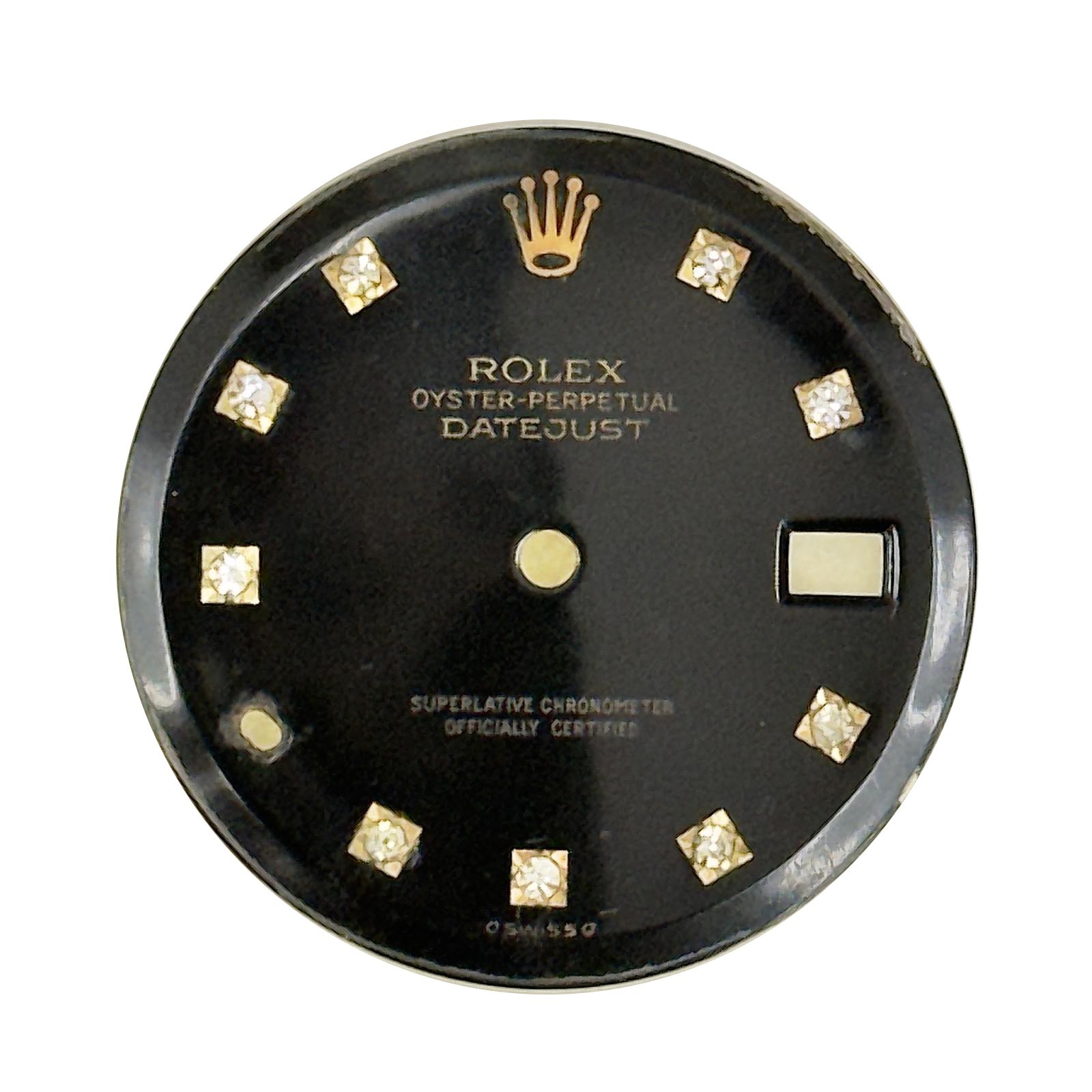 Rolex Original Dial 36mm Black Diamond Markers Yellow Gold Crown 1601/1603