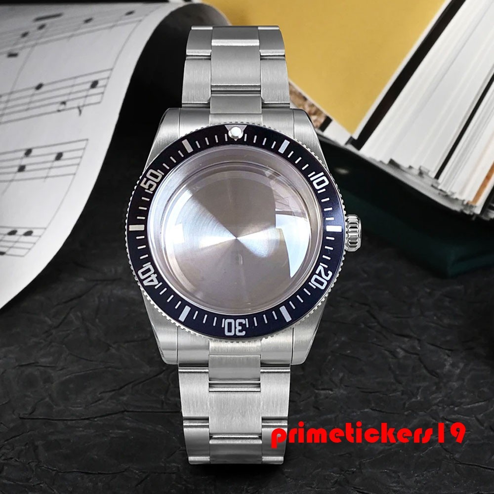 38mm Steel Watch Case+Bracelet Domed Sapphire 20ATM Fit NH34 NH35 ETA2824 PT5000