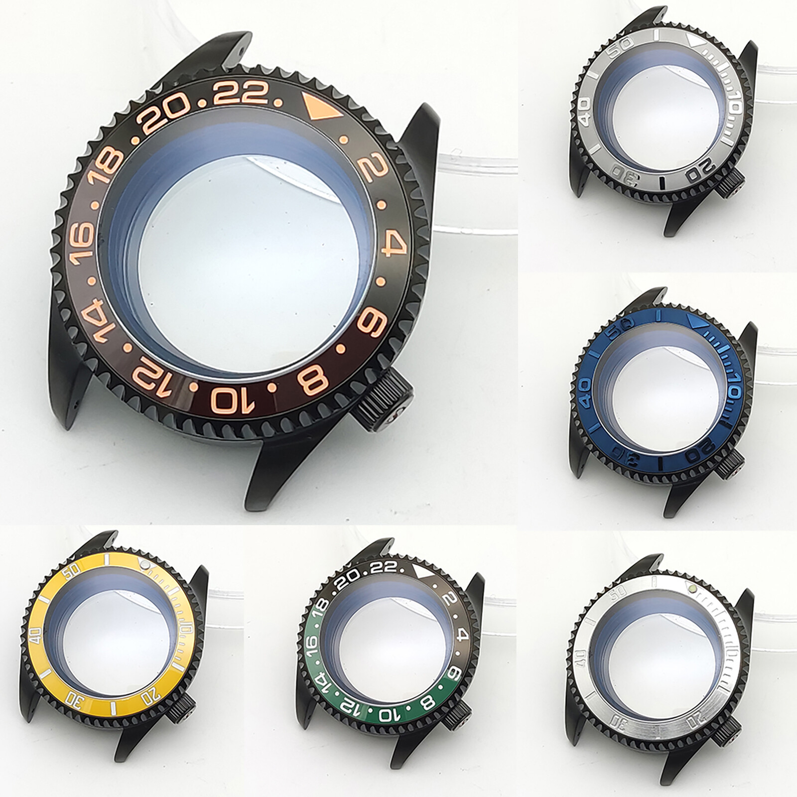 42MM Watch Case Modified SK007 Sapphire Glass Steel Case for NH35/NH36 movement