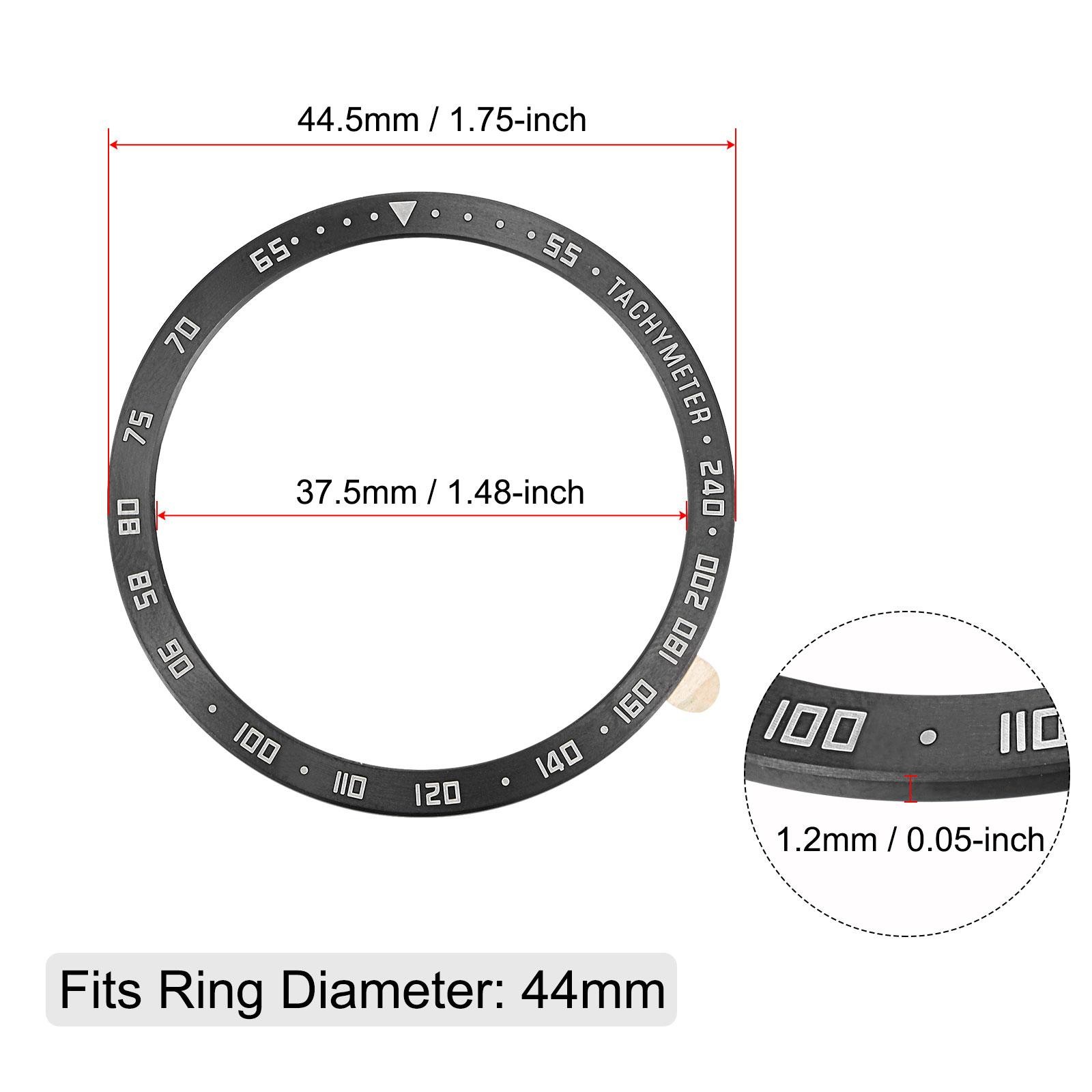 44mm Watch Bezel Ring Adhesive Cover Style B Anti-Scratch Protector Black