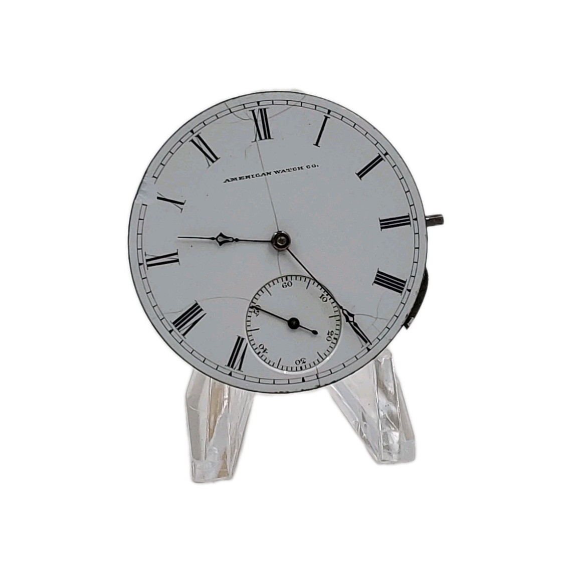 Waltham Riverside 8s Movement Sunk Enamel Dial Hands Pocket Watch Parts 1857