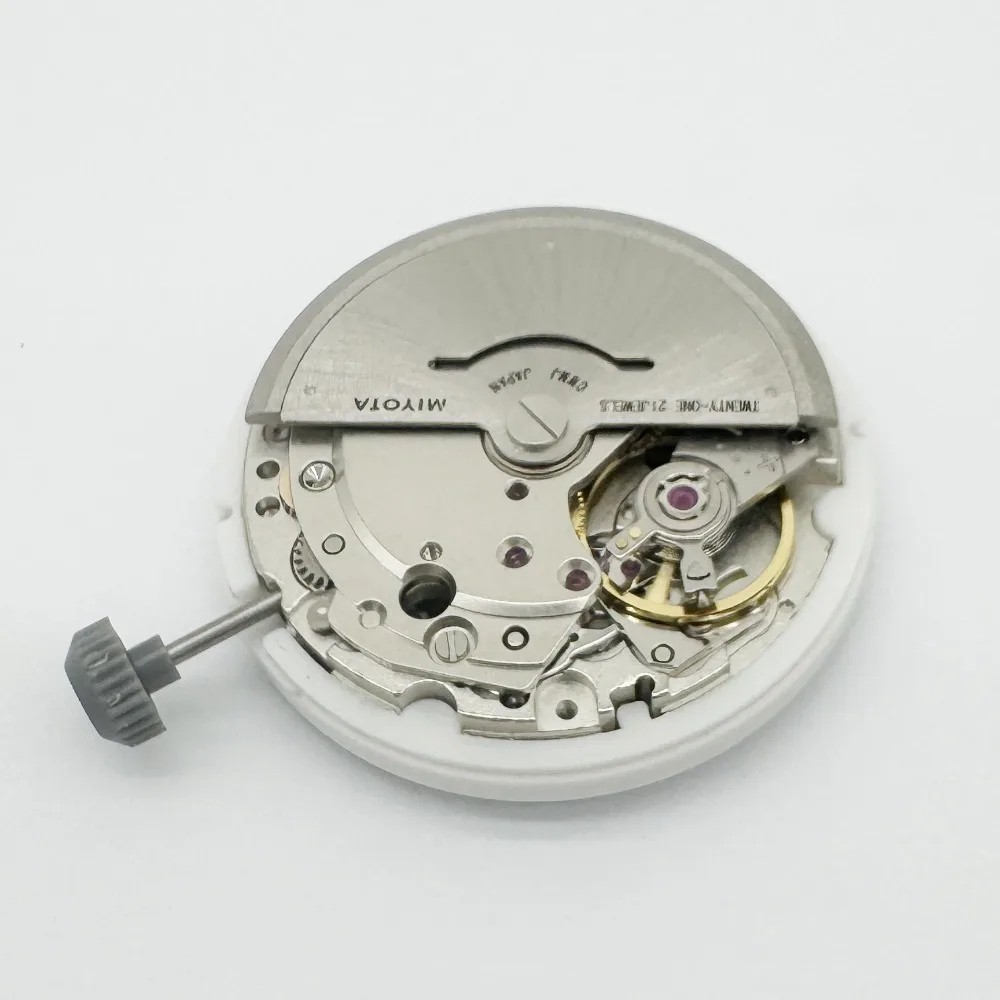 Genuine Miyota 8285 Day-Date Movement 21 Jewel Week at 12:00 Date at 3:00 + Stem