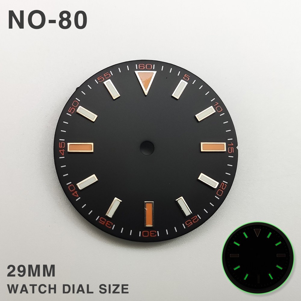 29mm Sun pattern Watch Dial Green Luminous for 2813 8215 8200 Movement Parts