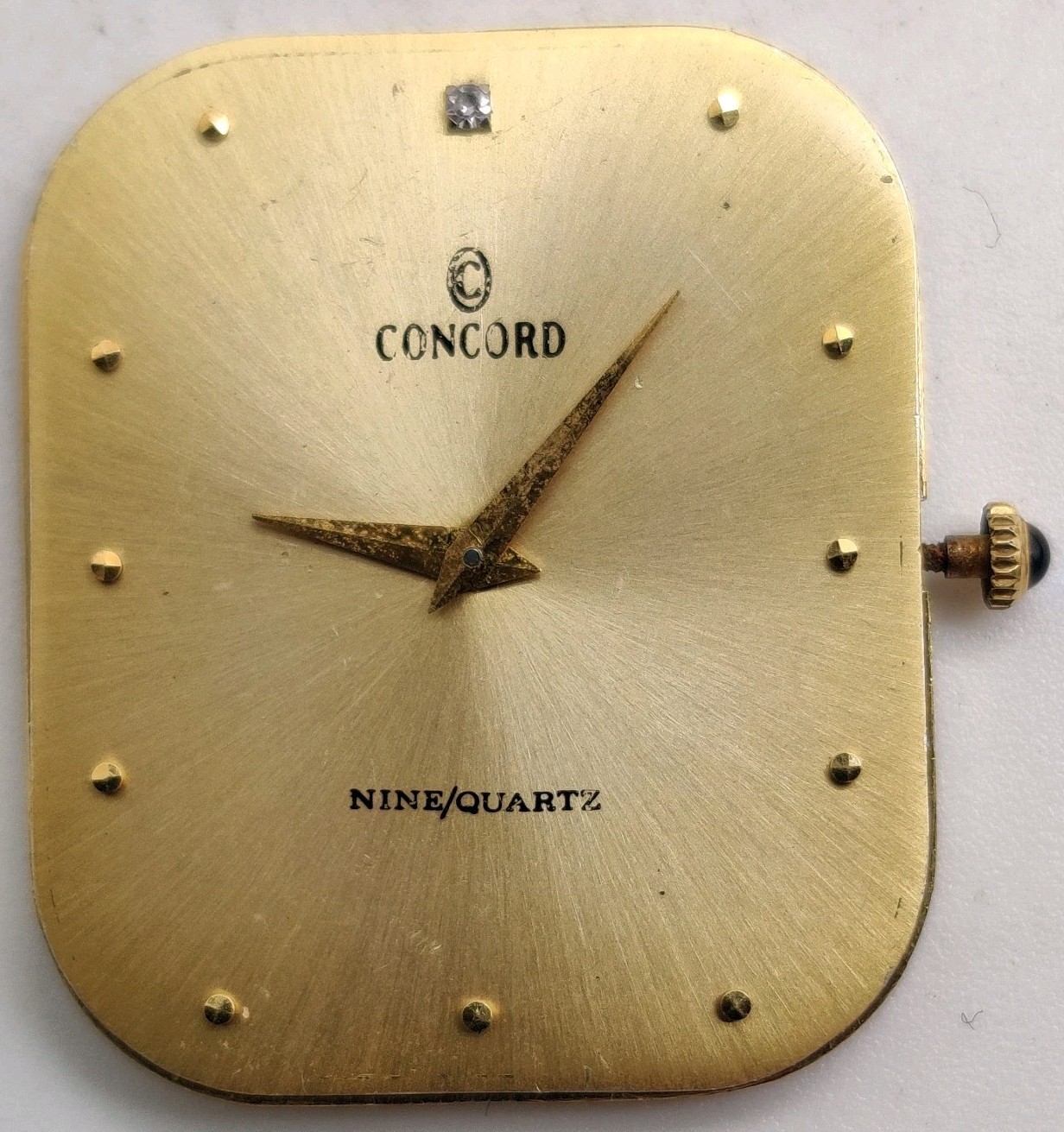 Concord nine/quartz ETA Cal. 959.001 Swiss quartz movement For Repair Diamond