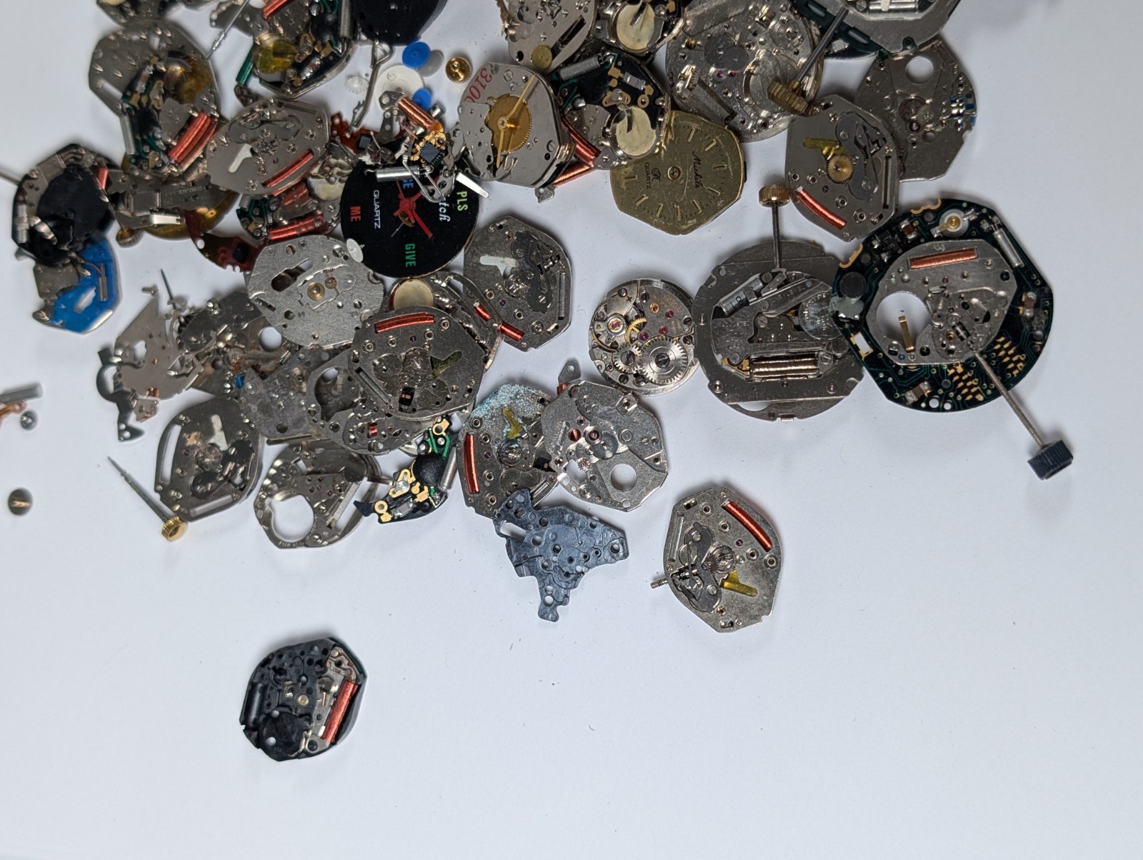 Vtg Watch Quartz Movement Parts Lot Watchmakers Estate SPARES REPAIR CRAFT