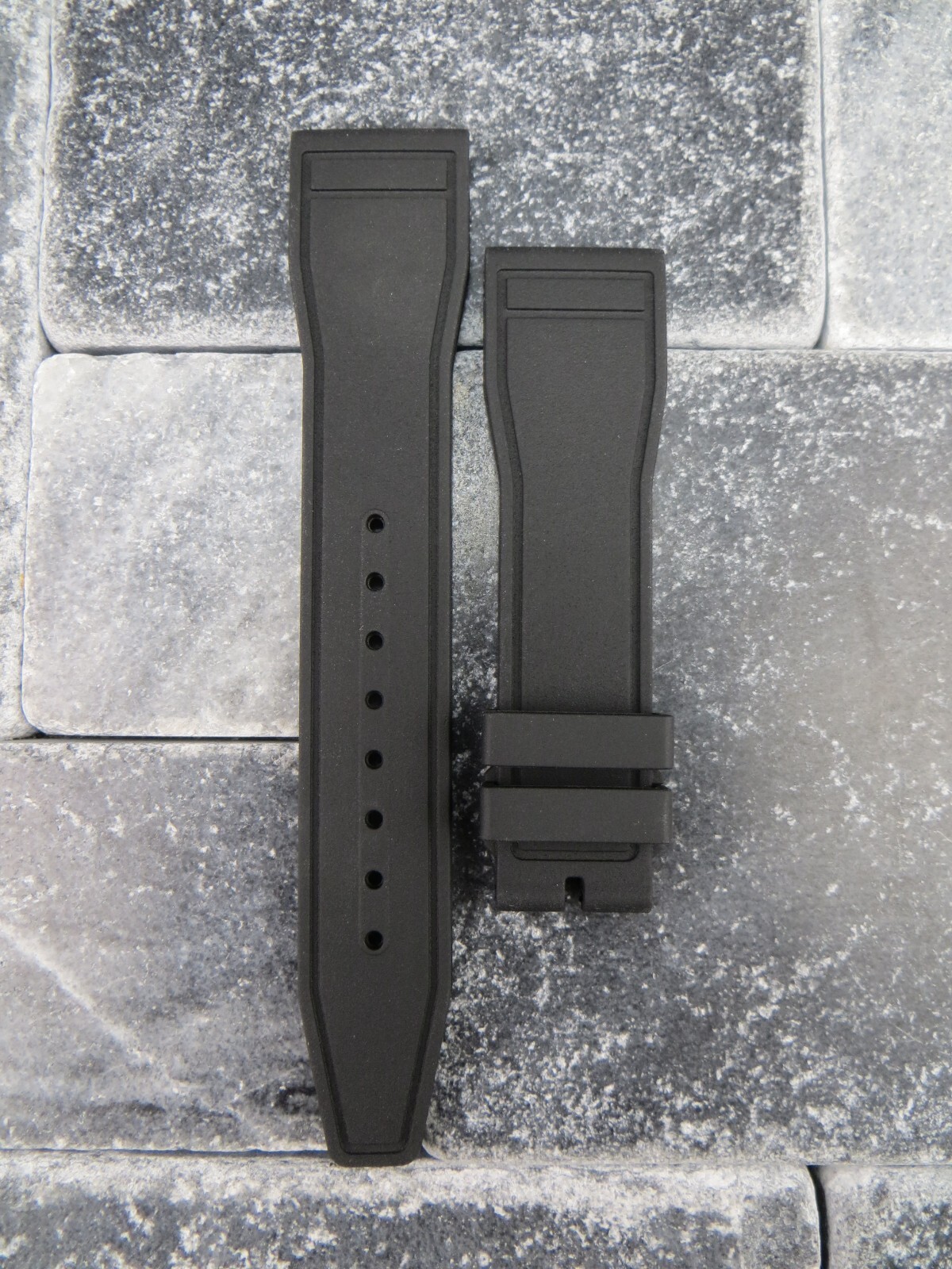 22mm Genuine Rubber Strap Black Diver Watch Band for IWC BIG PILOT Portugieser R