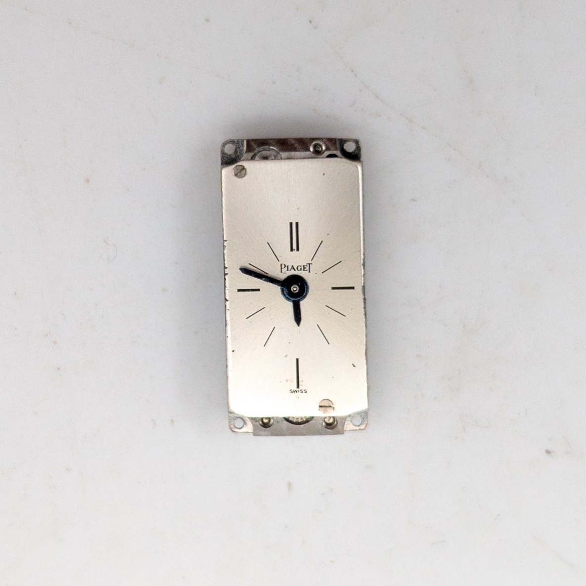 Vtg Piaget 2P Ladies Watch Baguette Movement 17 Jewels 650793 Mechanical Manual
