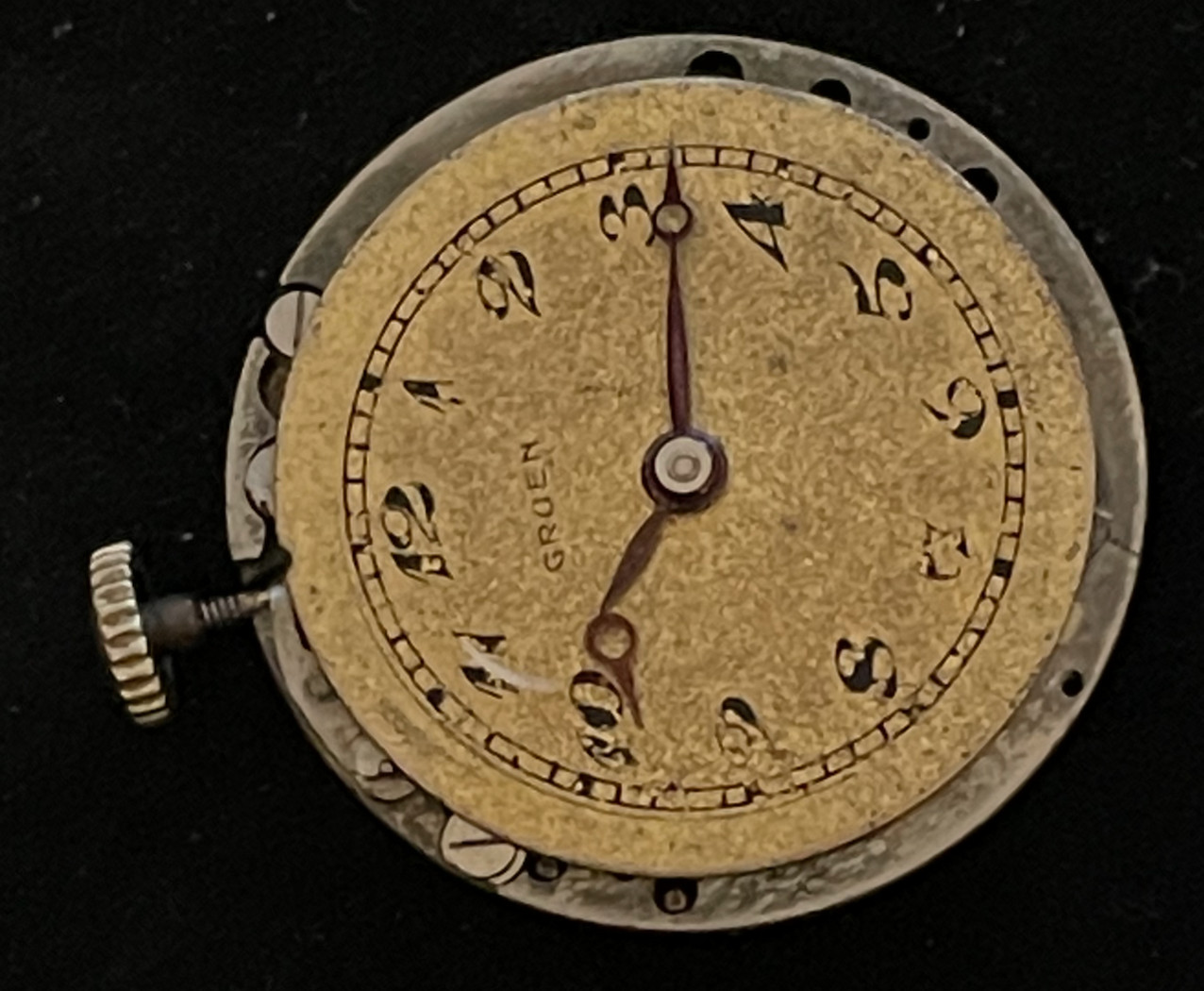 Vintage Gruen Guild Cal 194 Watch Movement Ticks Runs Factory F 17j Swiss