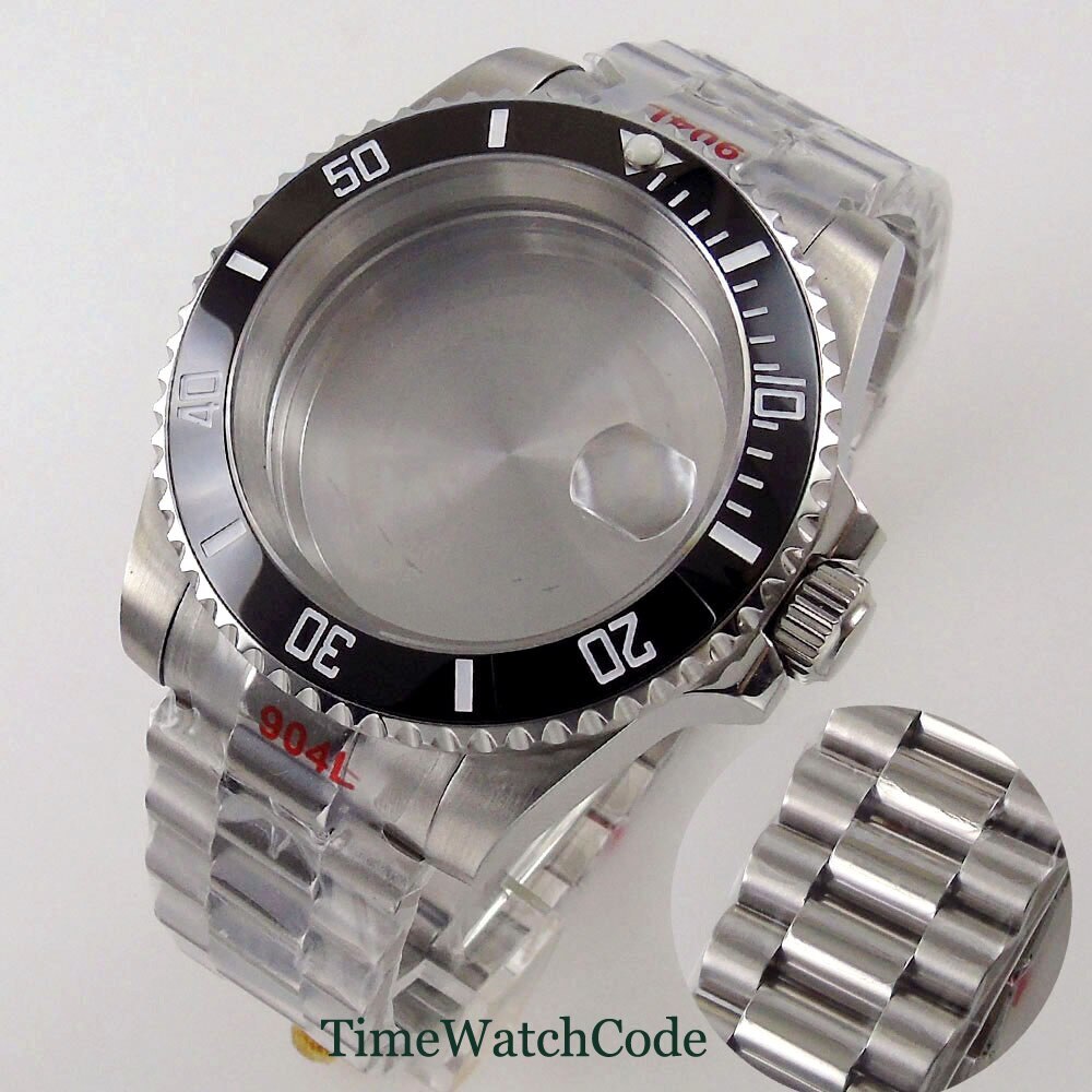 40mm Sapphire Watch Case 316L Strap fit NH35 ETA2824 PT5000 Miyota8215 DG2813