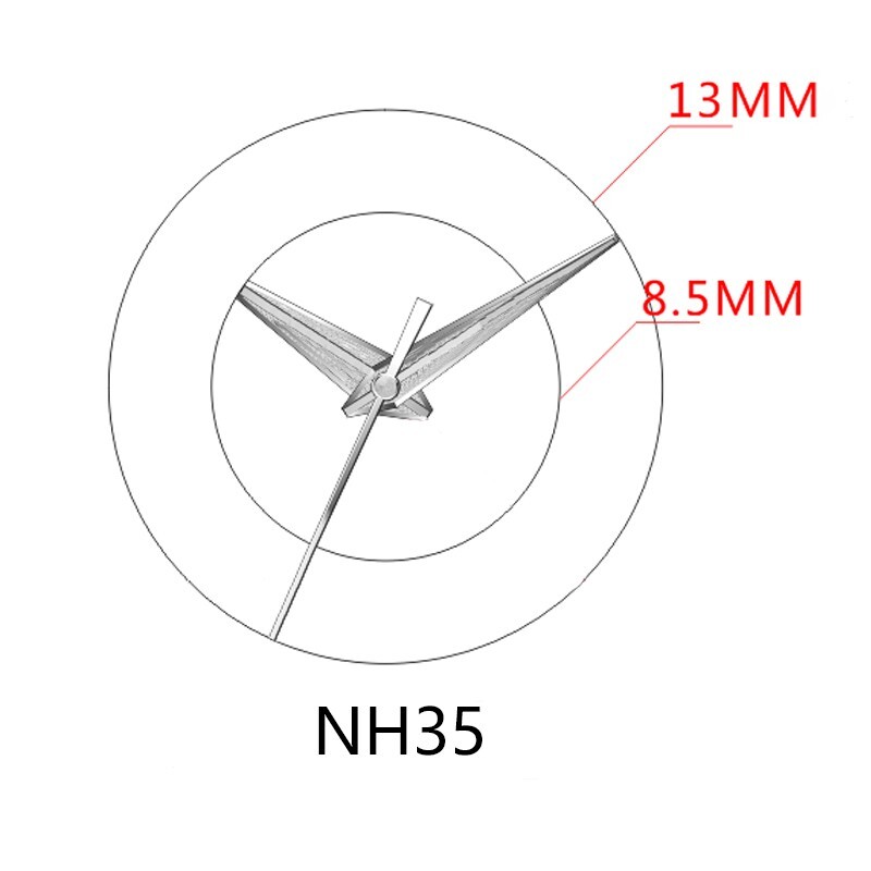DS Hands for NH35 NH38 High quality Shape Hour Blue second Hand Minute No Lume