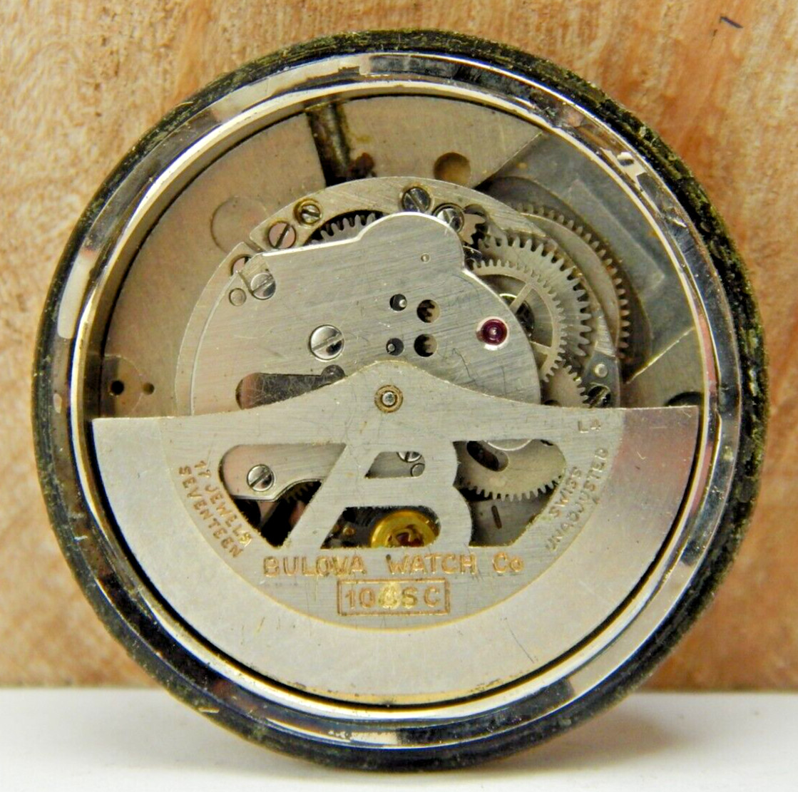Vintage 1954 Bulova 10CSC automatic men’s wrist watch movement with dial & hands