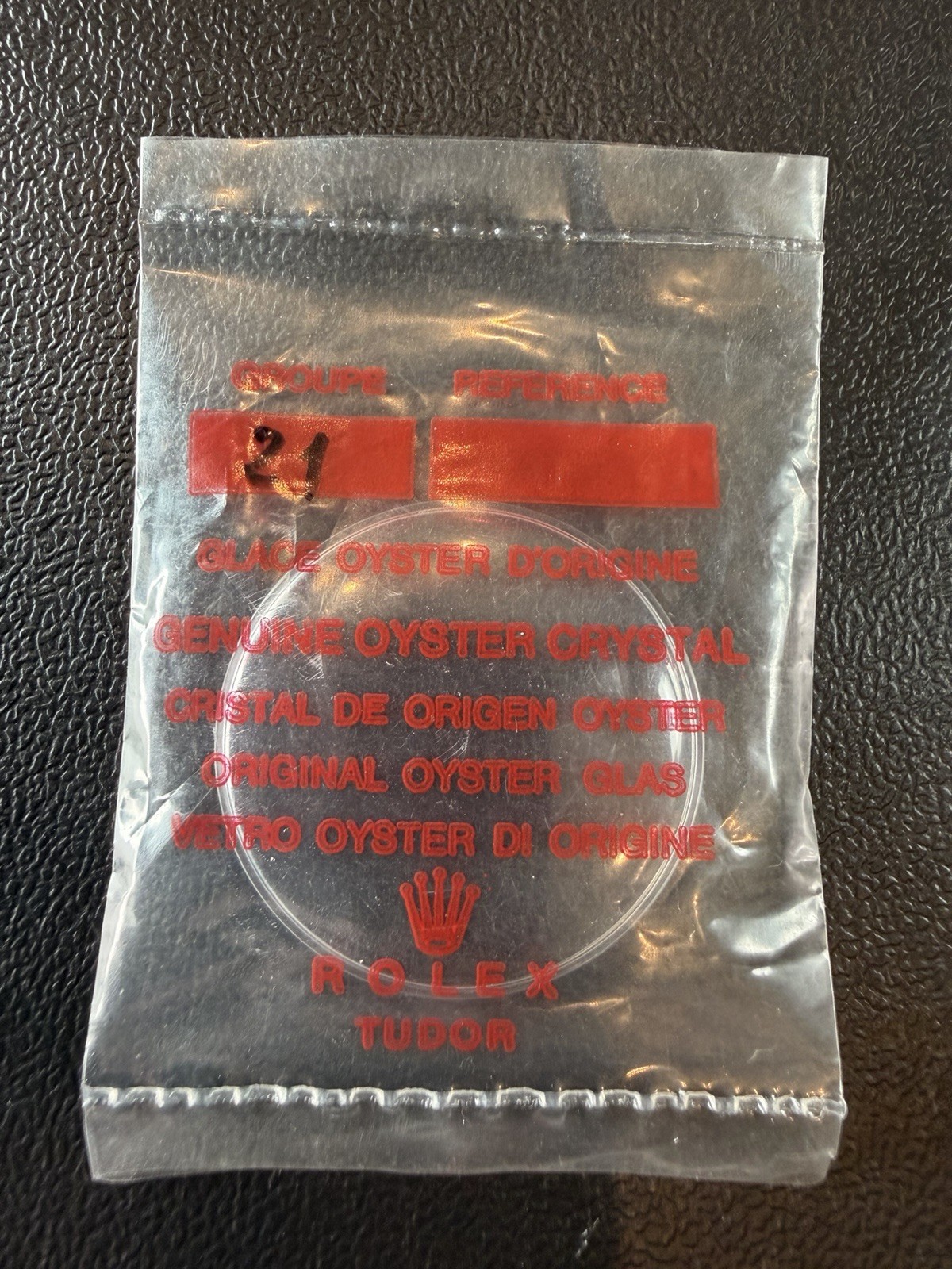 Vintage Rolex Tudor Tropic 21 (T21) Genuine Oyster Crystal NOS – Factory Sealed