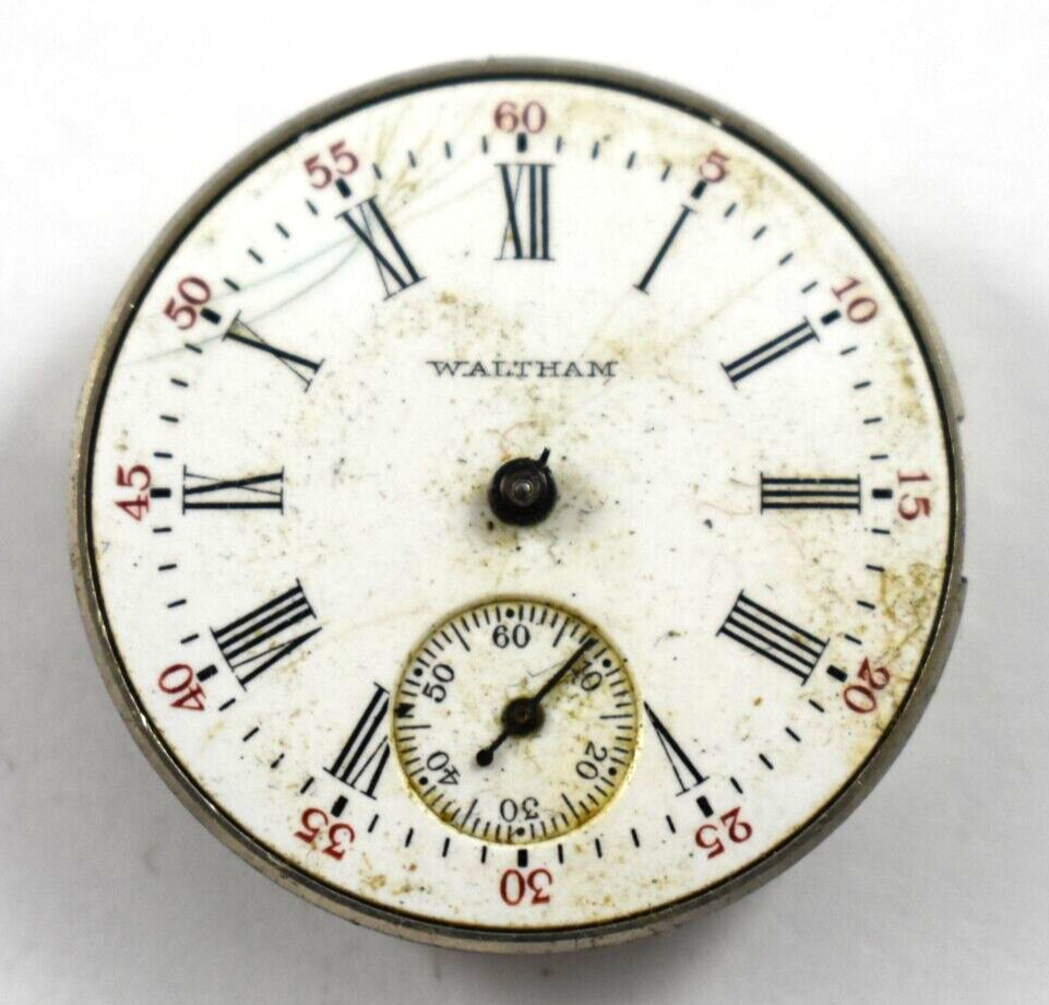 Vintage Waltham Lady Waltham 0s 16J Hunting Pocket Watch Movement lot.ra