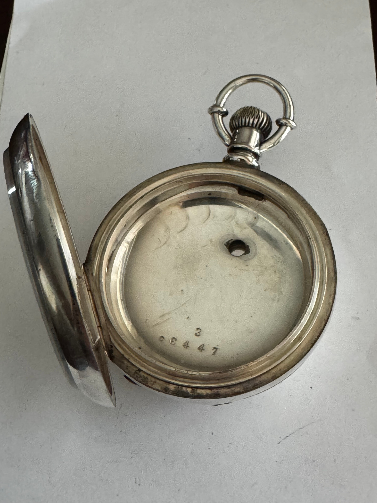 VINTAGE 18 SIZE FAHY’S NO.1 COIN SILVER POCKET WATCH CASE KEY WIND KEY SET
