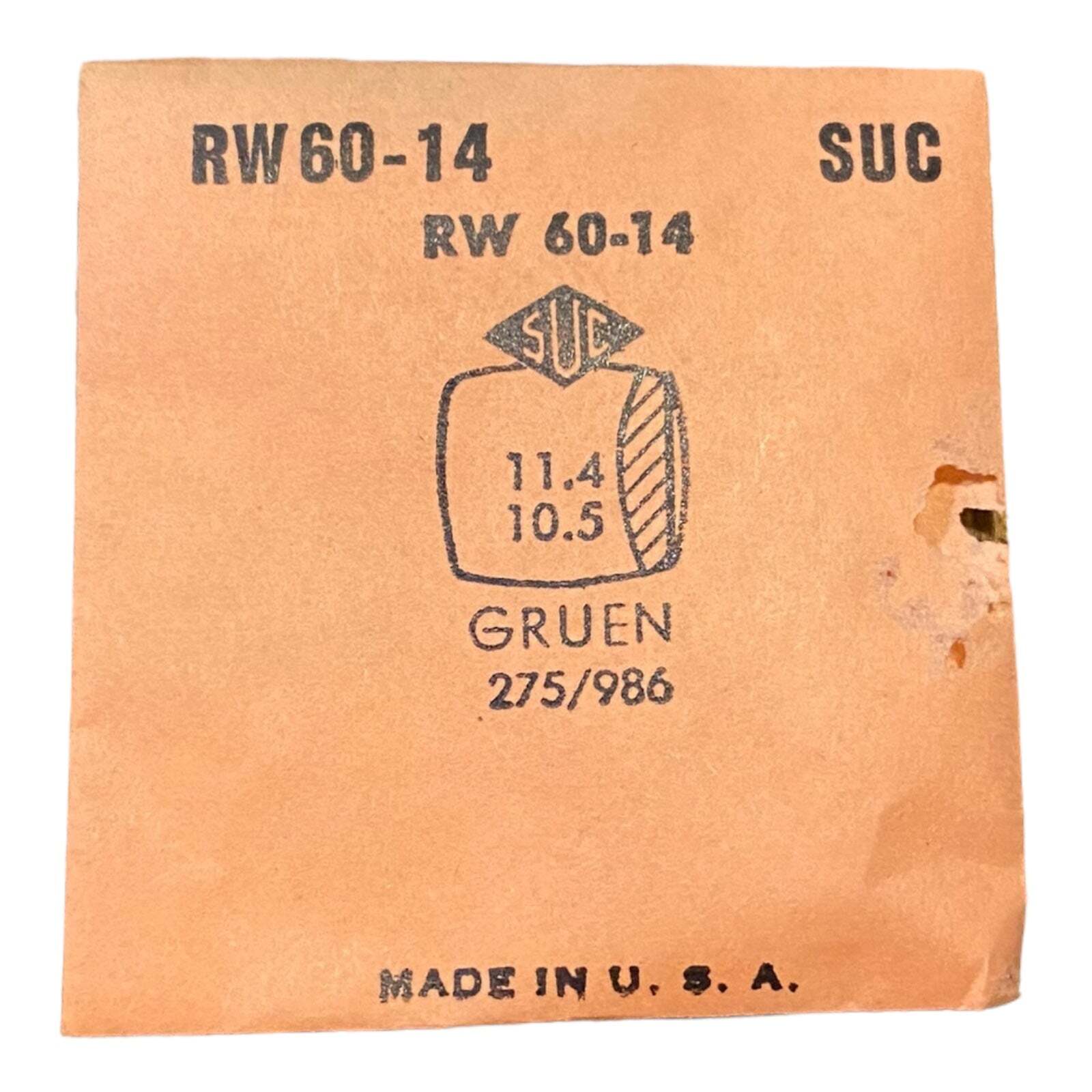 SUC RW60-14 Watch Crystal 11.4×10.5 NOS Part Rocket Cylinder Gruen