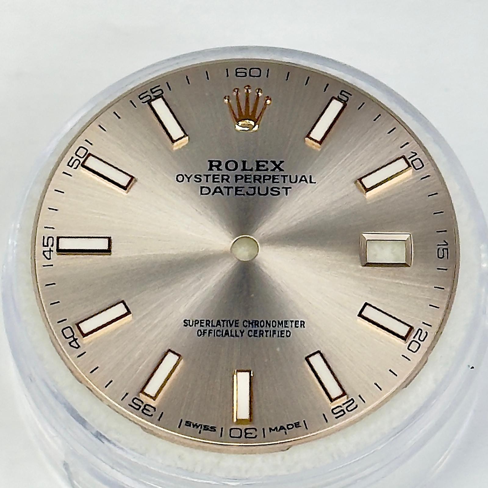 ROLEX ORIGINAL DIAL DATE-JUST SUNDUST ROSE-PINK GOLD CROWN FOR MODEL# 126300