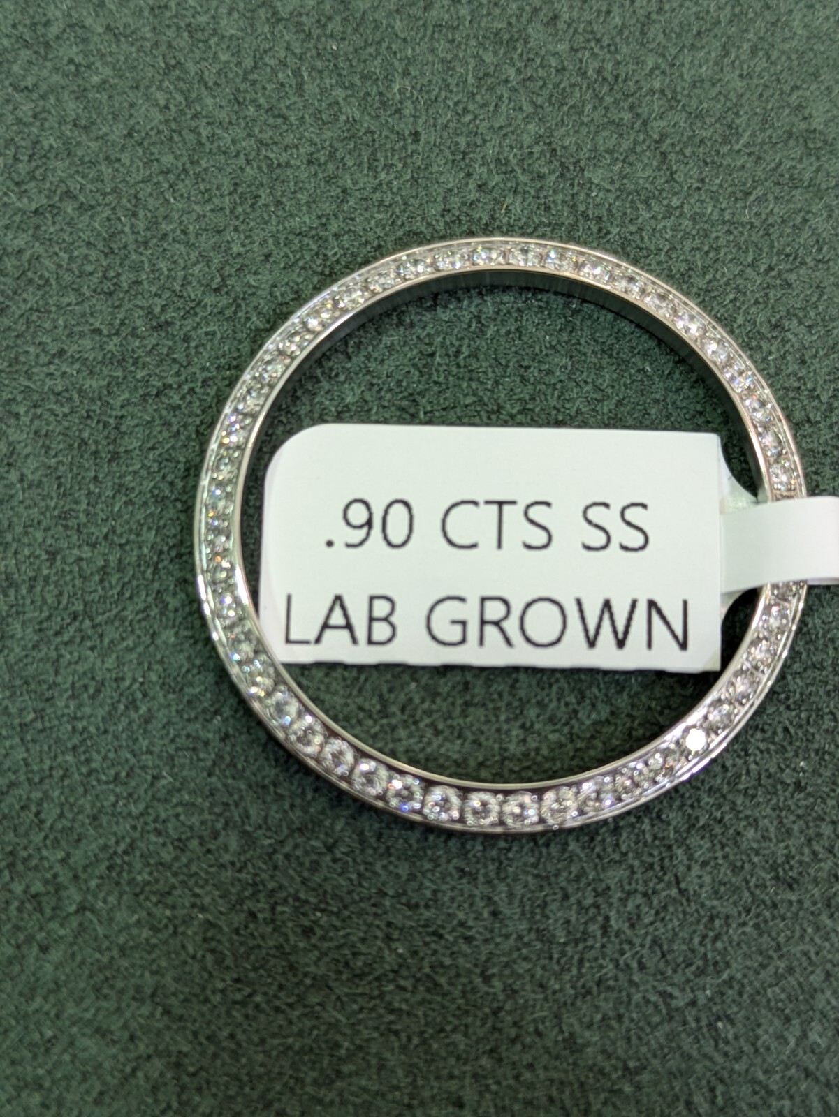 LAB GROWN DIAMOND BEZEL Mid size Stainless Steel For Rolex 31 mm .90 Cts