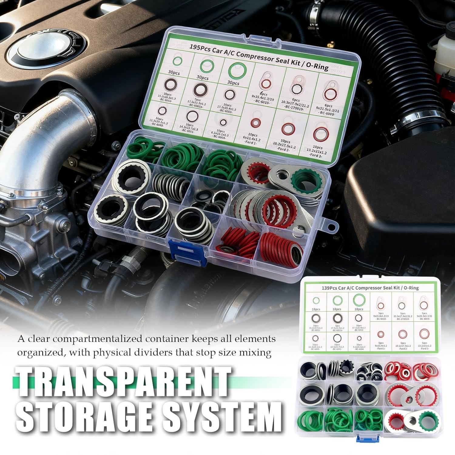 139PCS Professional ,30 Sizes Includes 54 Rubber O-Ring Assortment Kit with 8…
