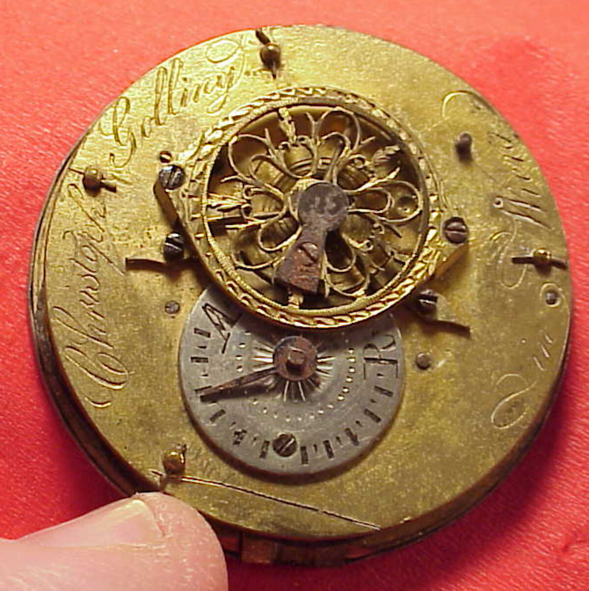 Vintage 38MM CHRISTOPHER GOLLING IN WIEN VERGE FUSEE POCKET WATCH MOVEMENT
