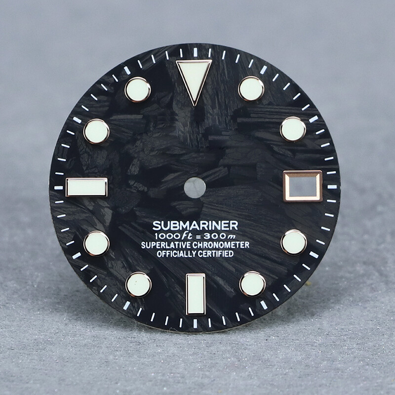 28.5mm carbon fiber dial MOD SUB for NH35 NH36 7S36 4R35 SKX007 BGW9 /C3 lume